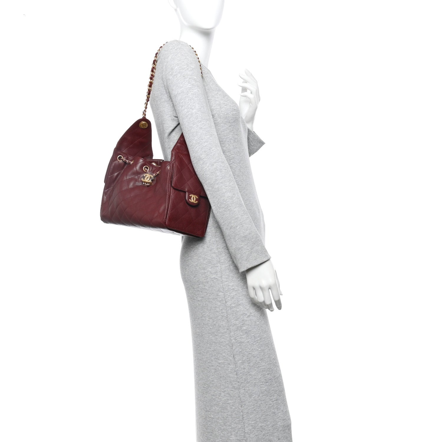 Caviar Quilted Small Chanel 25 Handbag Burgundy