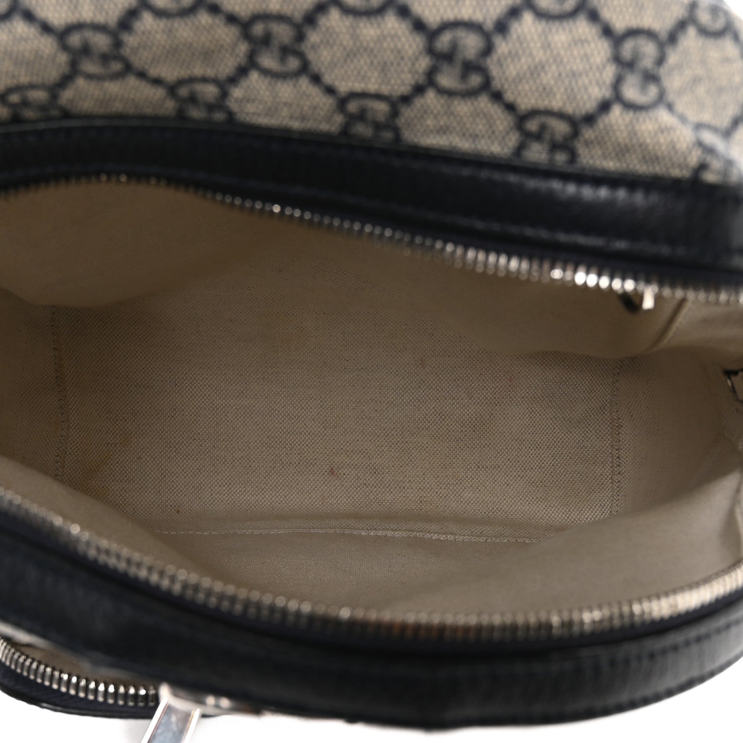 GG Supreme Monogram Textured Dollar Calfskin Web Small Ophidia Day Backpack Beige Blue Black