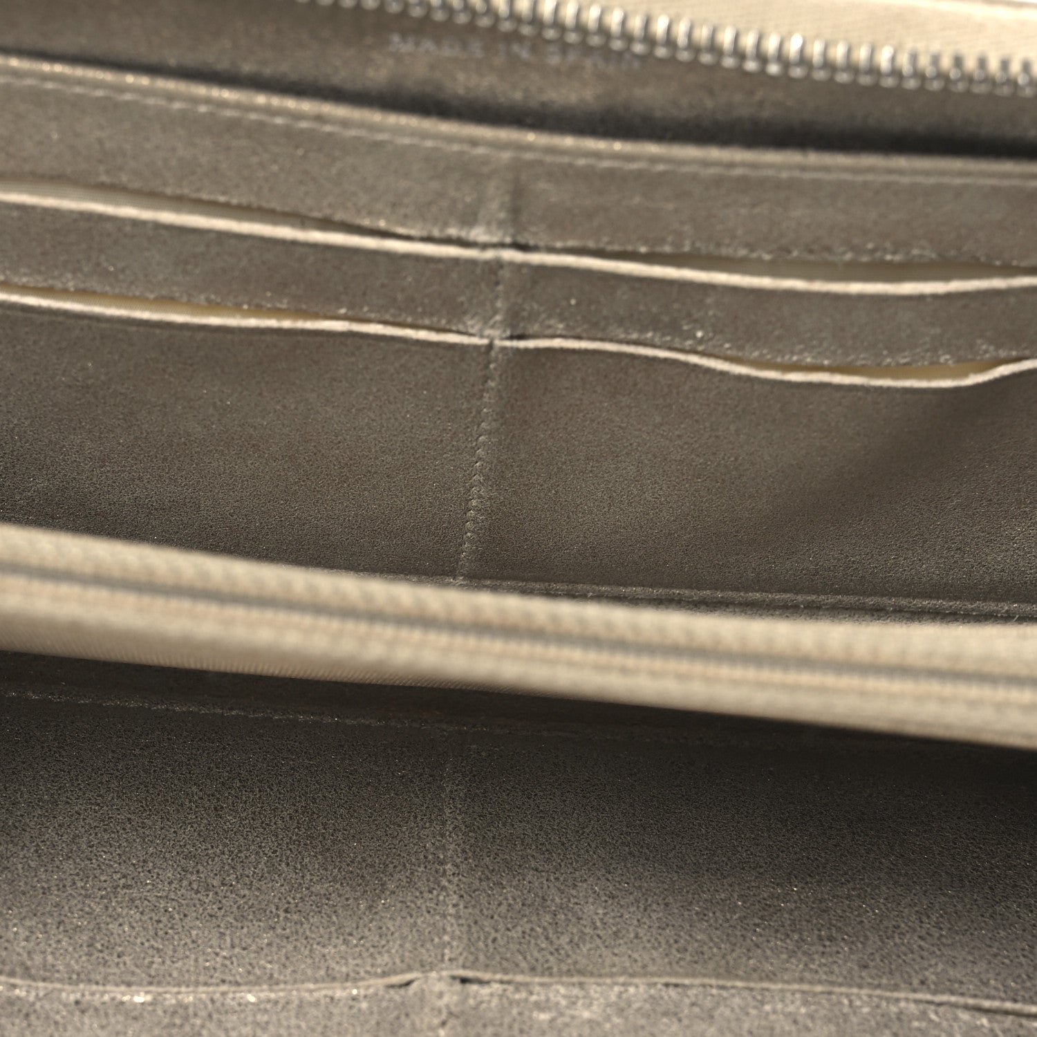 Iridescent Lambskin Quilted CC Long Zipped Wallet Gold
