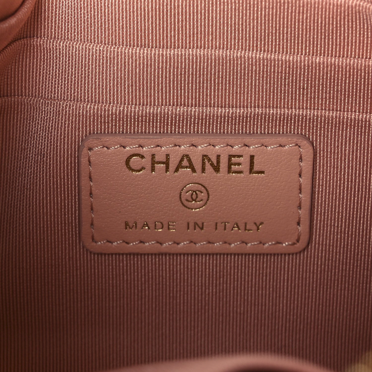 Shiny Goatskin Quilted Small Chanel 19 Pouch Pink