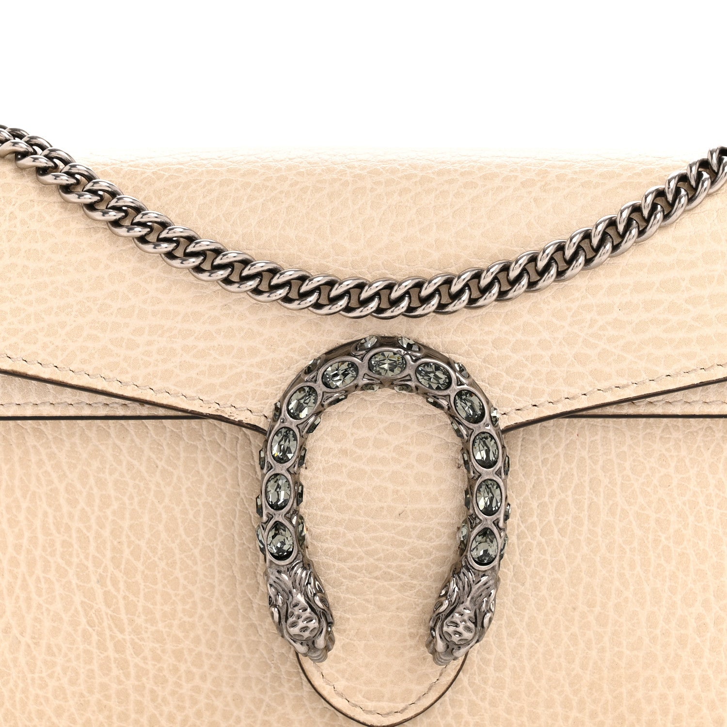 Dollar Calfskin Crystal Super Mini Dionysus Shoulder Bag Mystic White Black Diamond