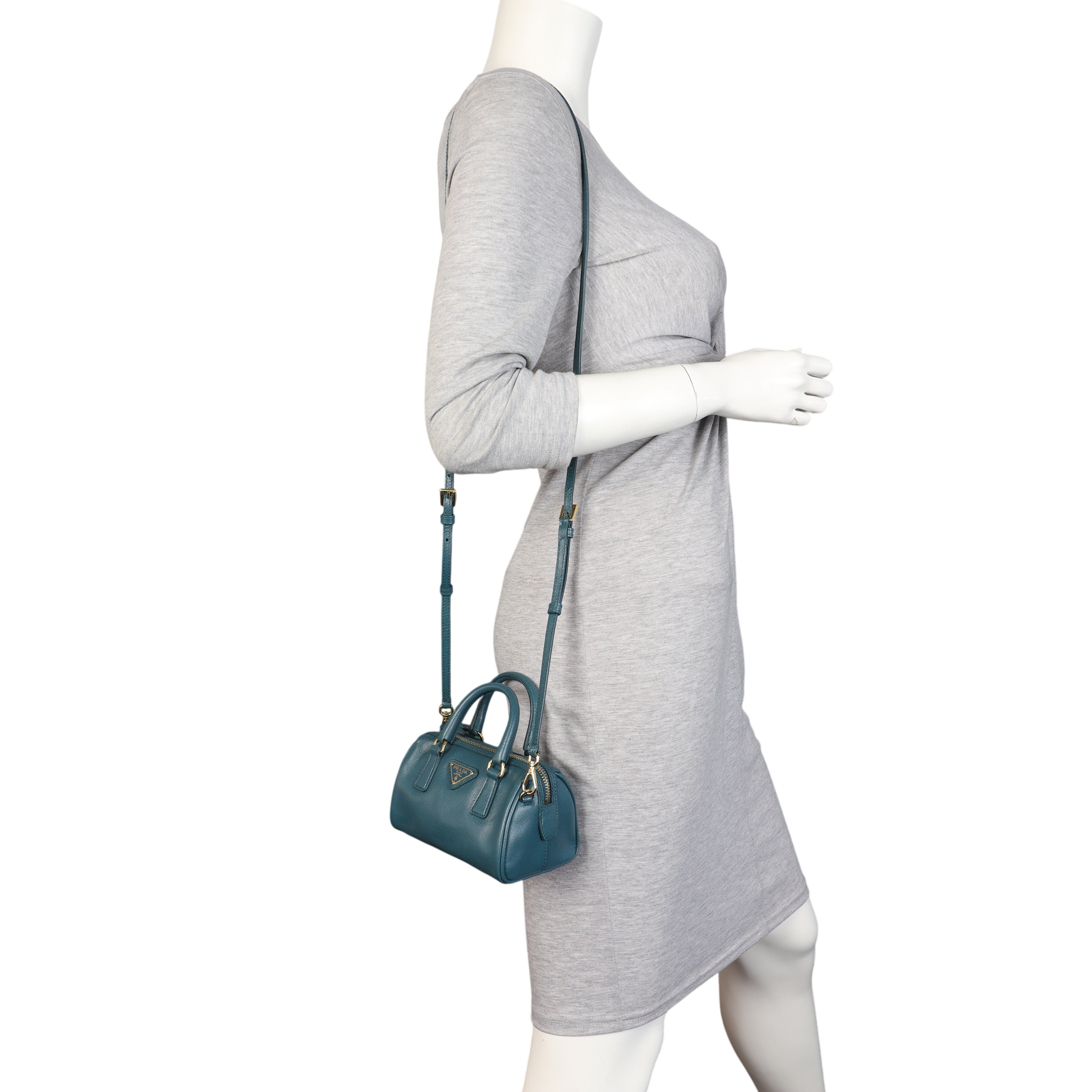 Prada Saffiano Lux Mini Boston Bag