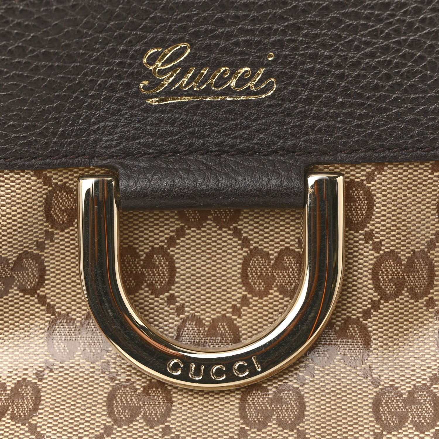 Crystal Monogram D Ring Tote Dark Brown