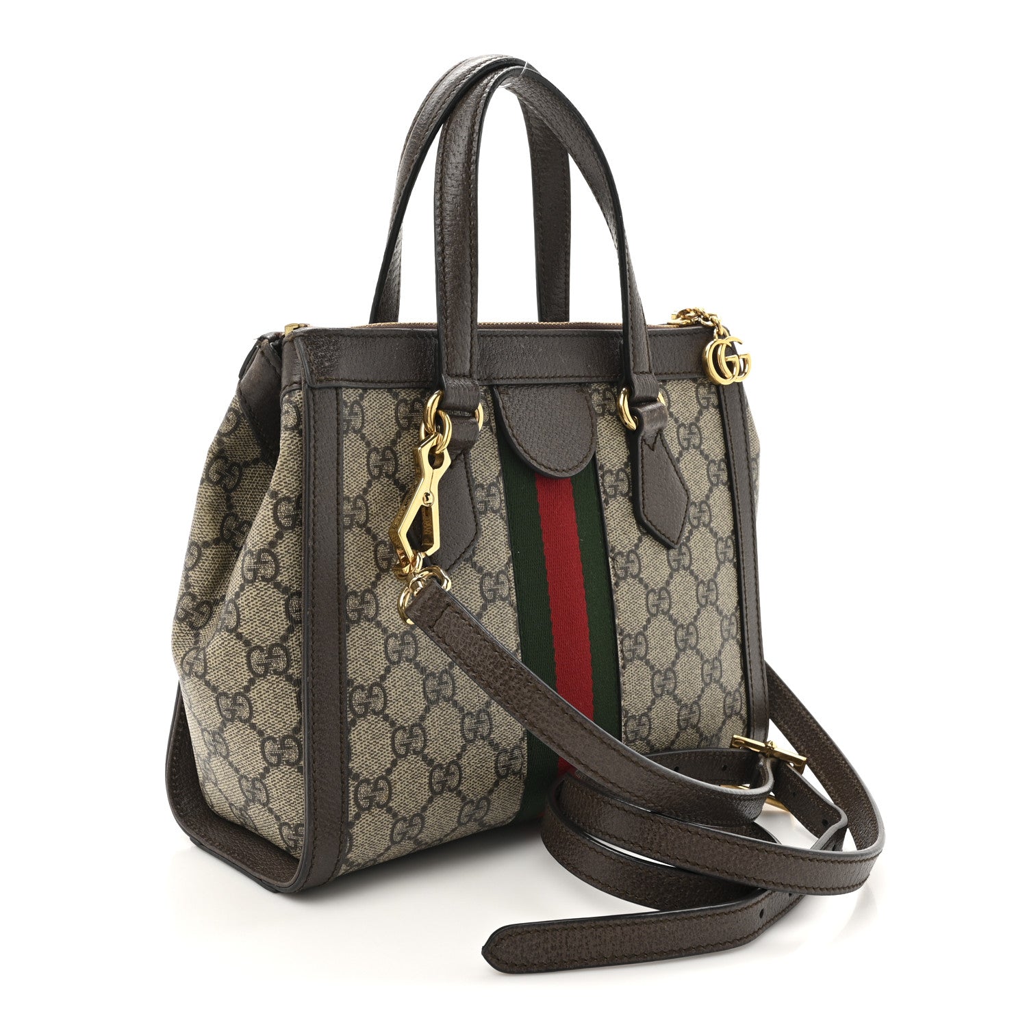 GG Supreme Monogram Small Ophidia Tote Bag Brown