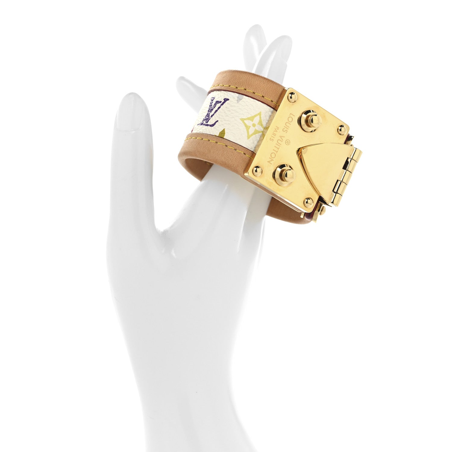Monogram Multicolor S Lock Bracelet White