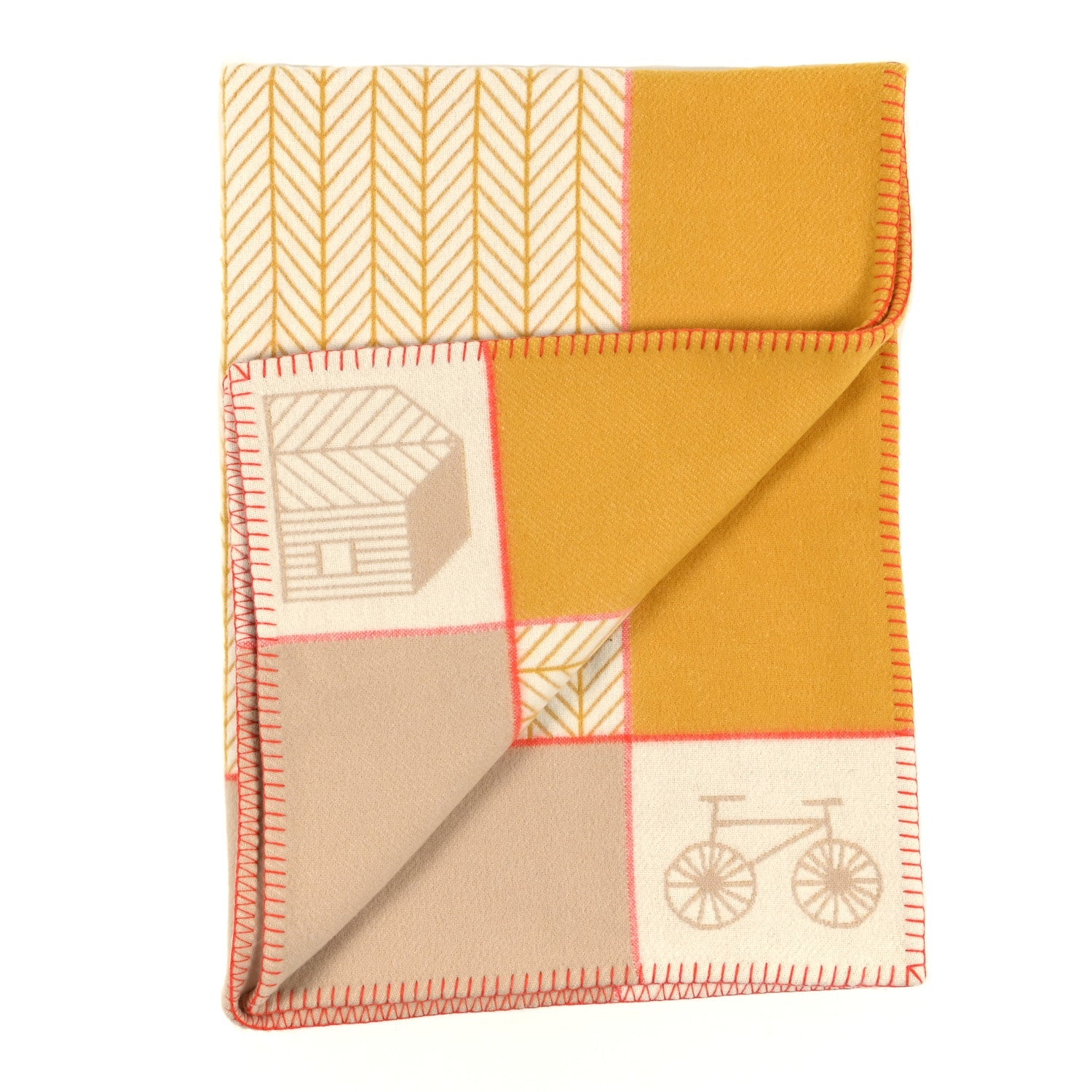 Wool Cashmere Avalon Les Cabanes Blanket Ambre Naturel