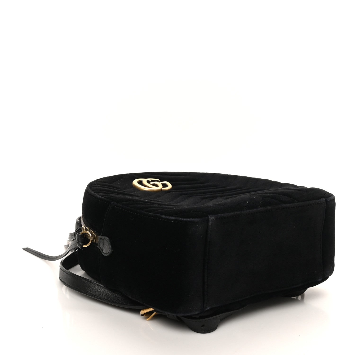 Velvet Matelasse GG Marmont Dome Backpack Black