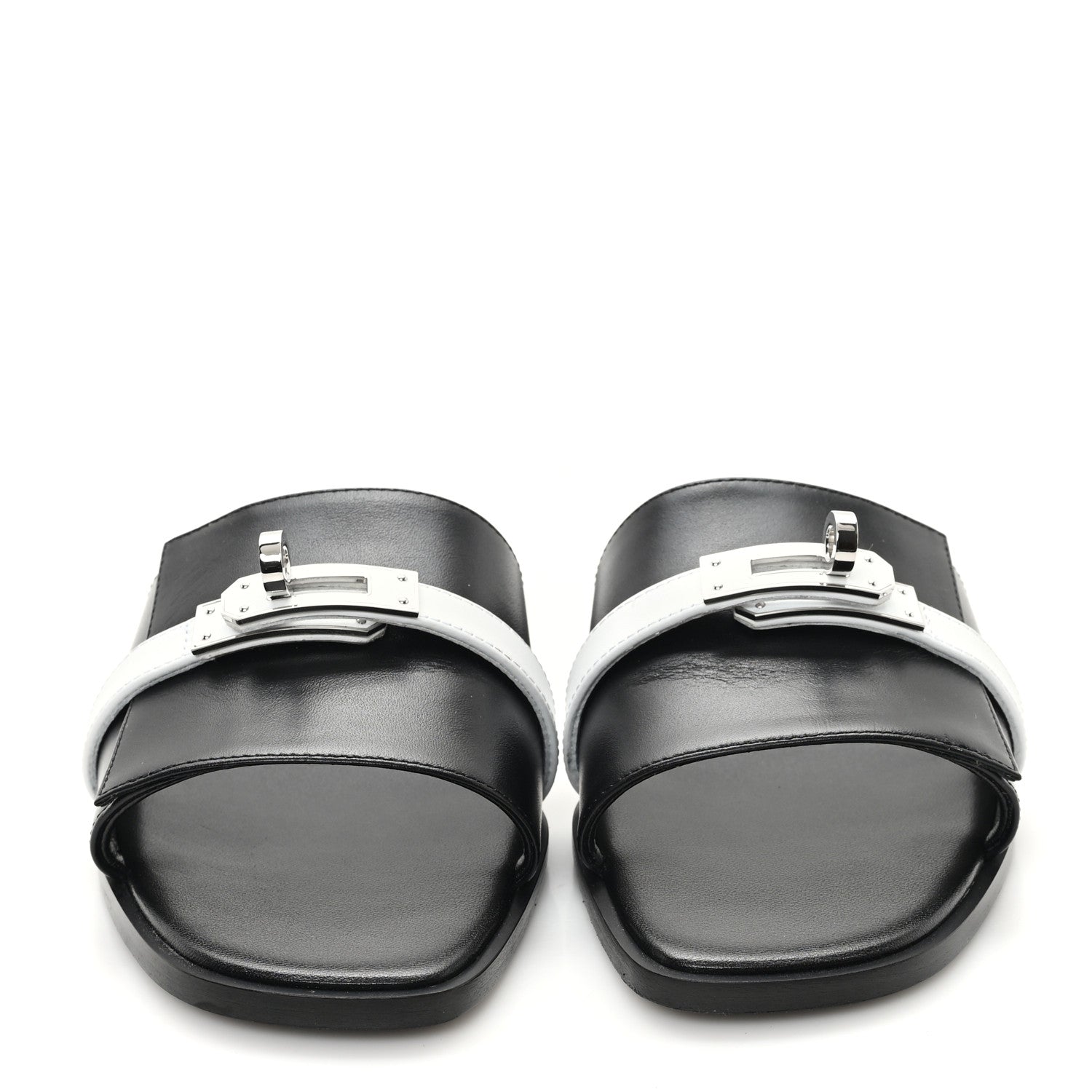 Calfskin Giulia Sandals 37 Black White