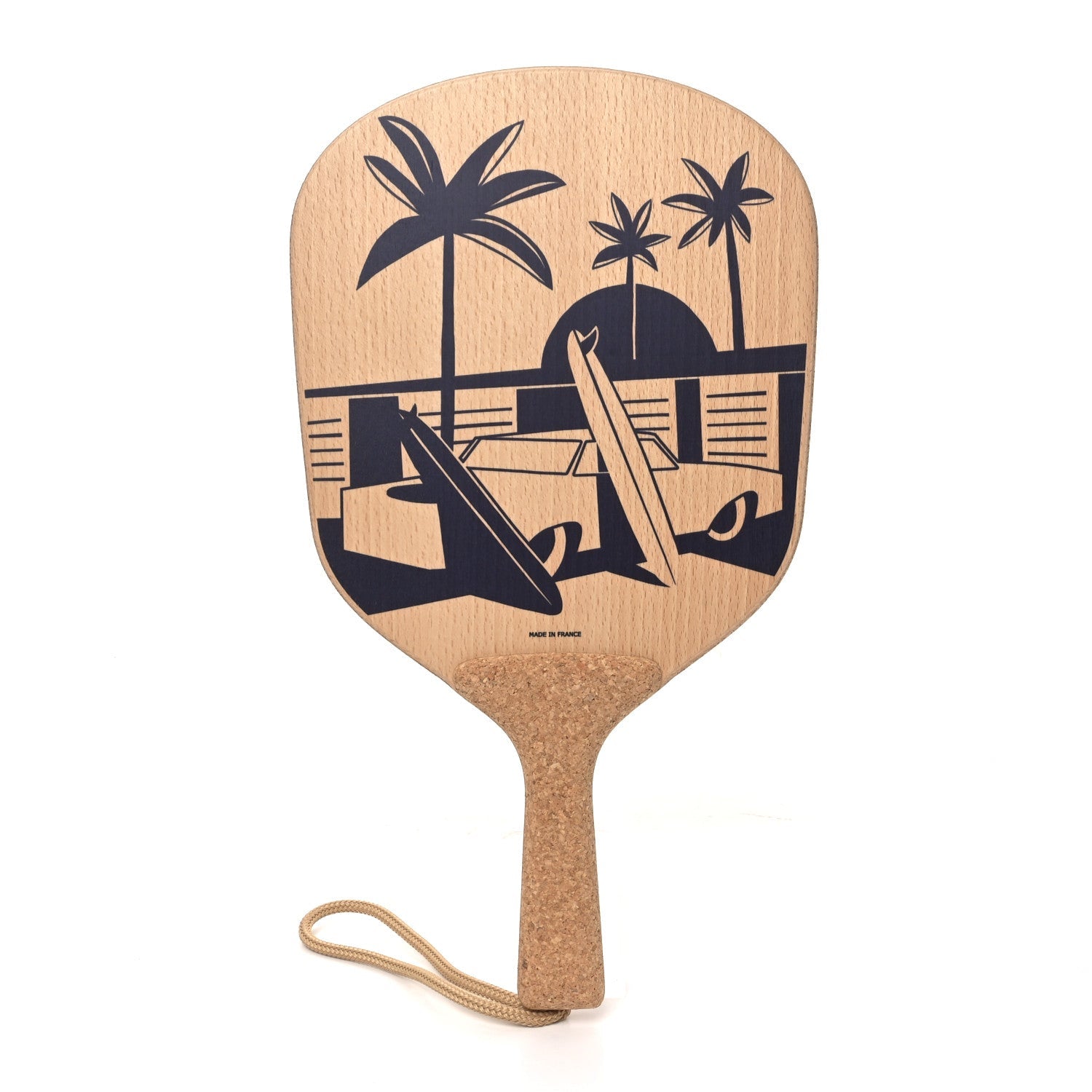 Beechwood Cork Apres La Vague Beach Racket Set Natural Multicolor