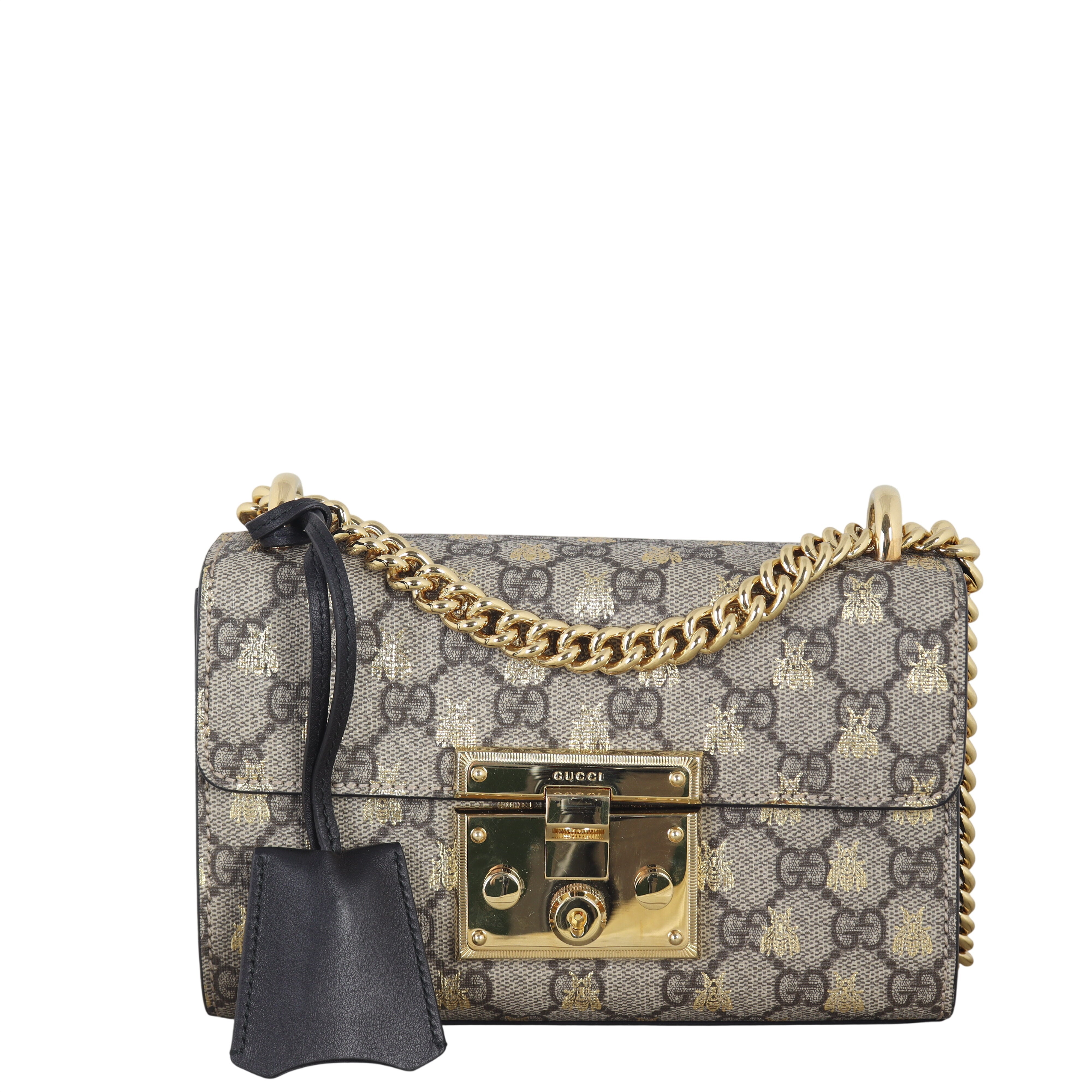 Gucci GG Supreme Bees Padlock Shoulder Bag