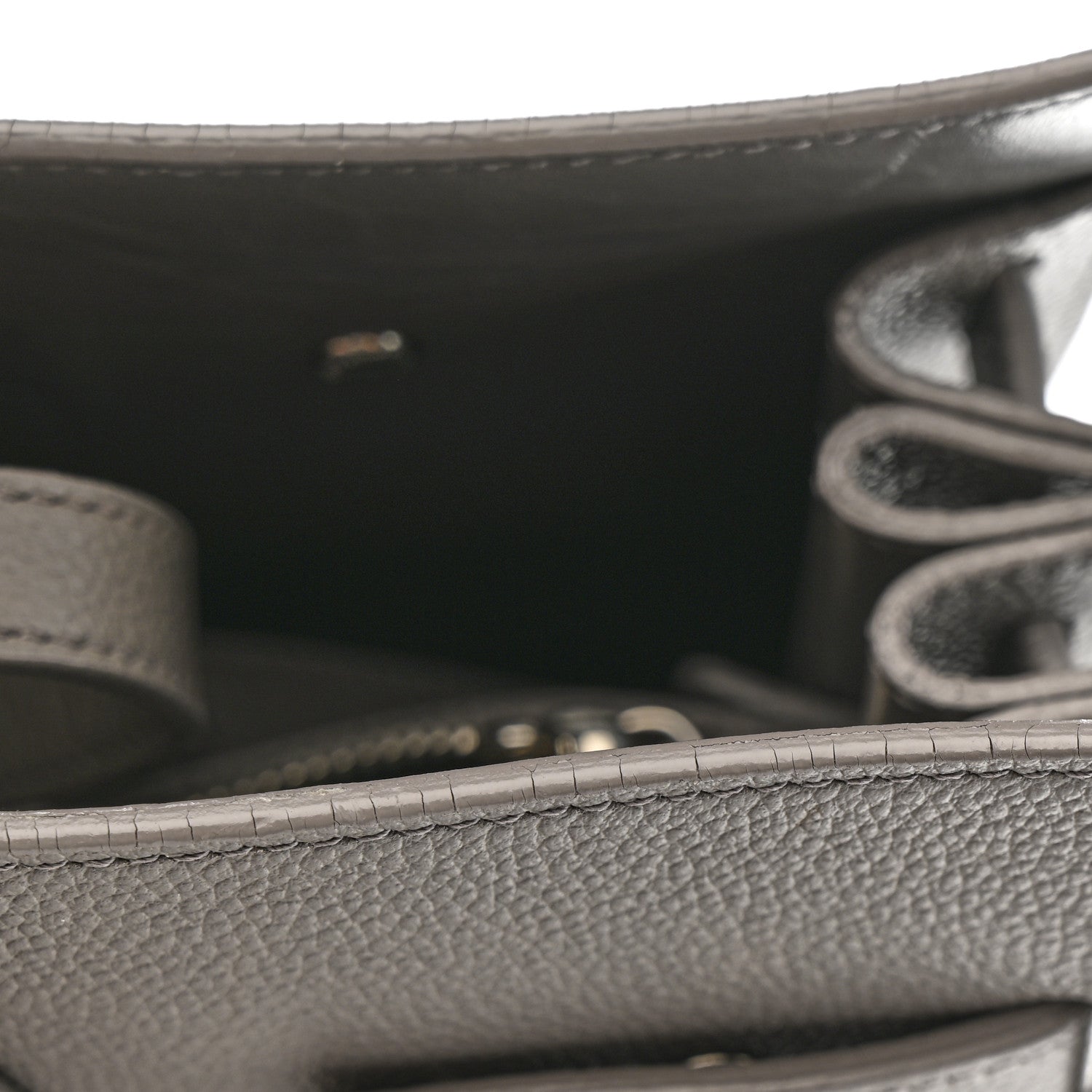 Grained Calfskin Small Sac De Jour Fog