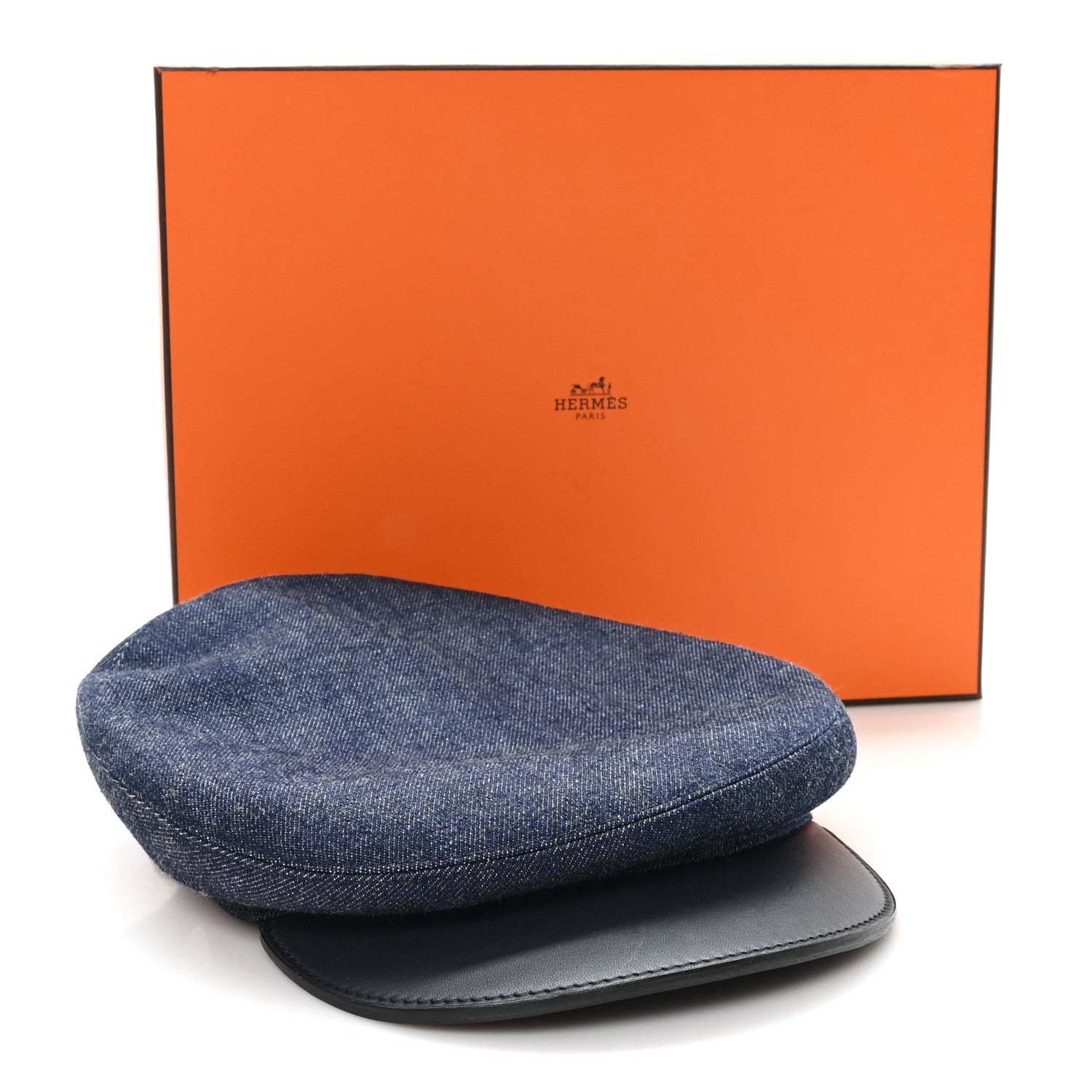 Denim Calfskin Cabourg Cap 57 Indigo