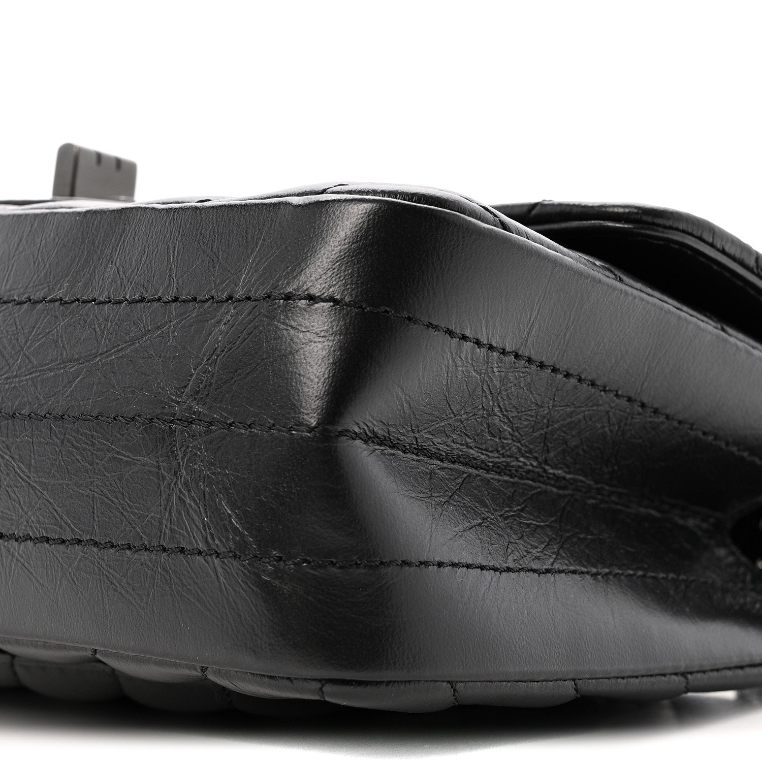 Aged Calfskin Quilted 2.55 Reissue Mini Flap So Black