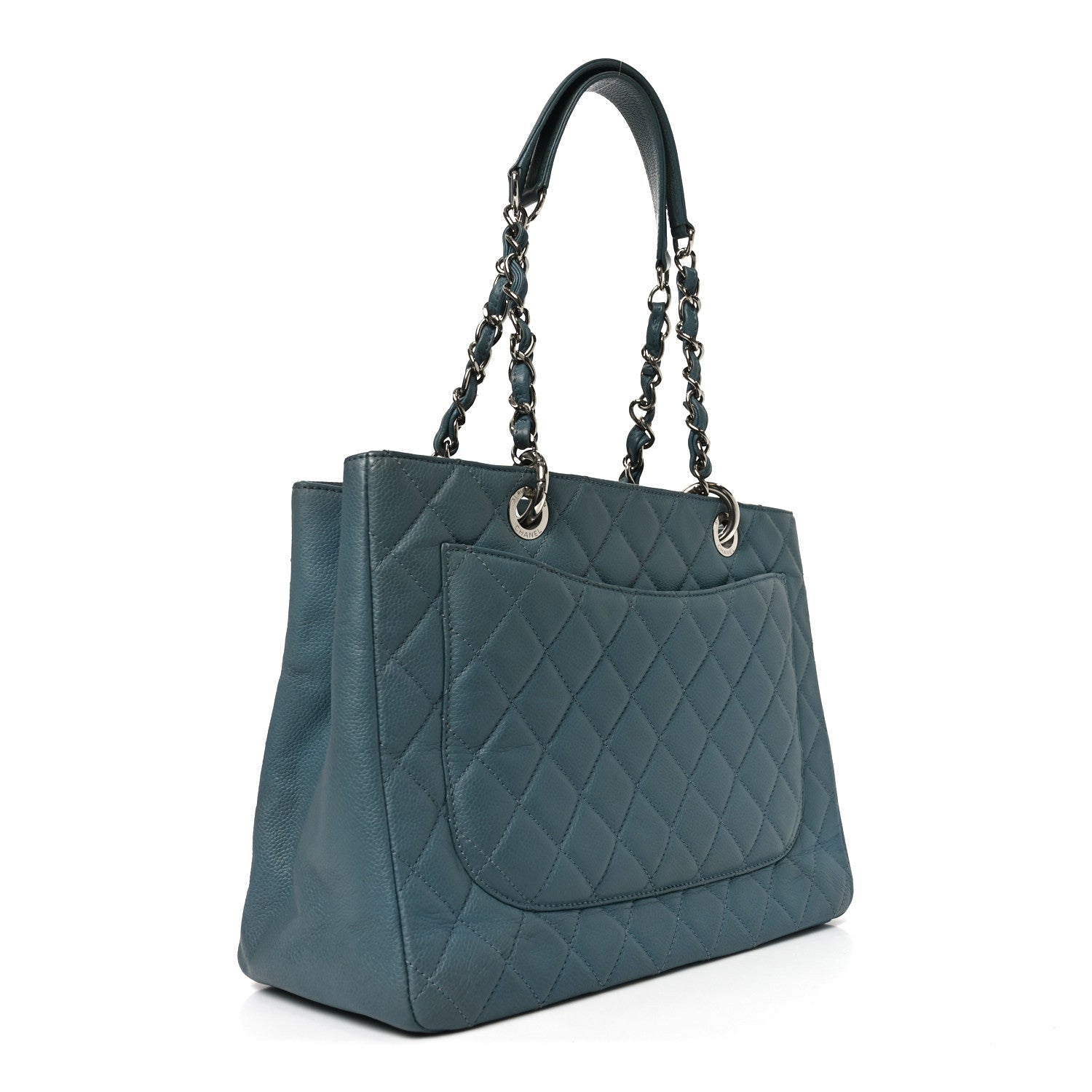 Caviar Quilted Grand Shopping Tote GST Blue