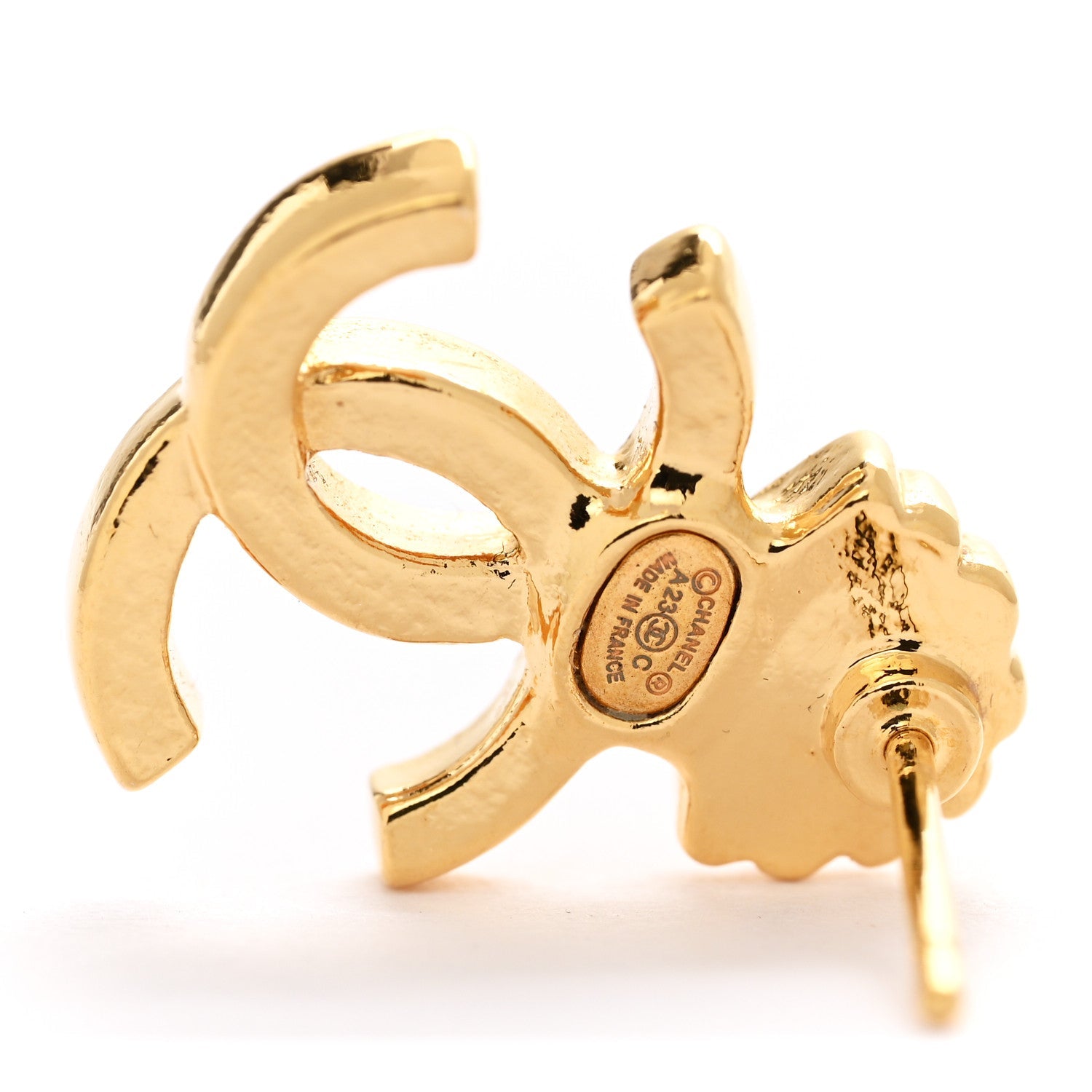 Crystal CC Shell Earrings Gold