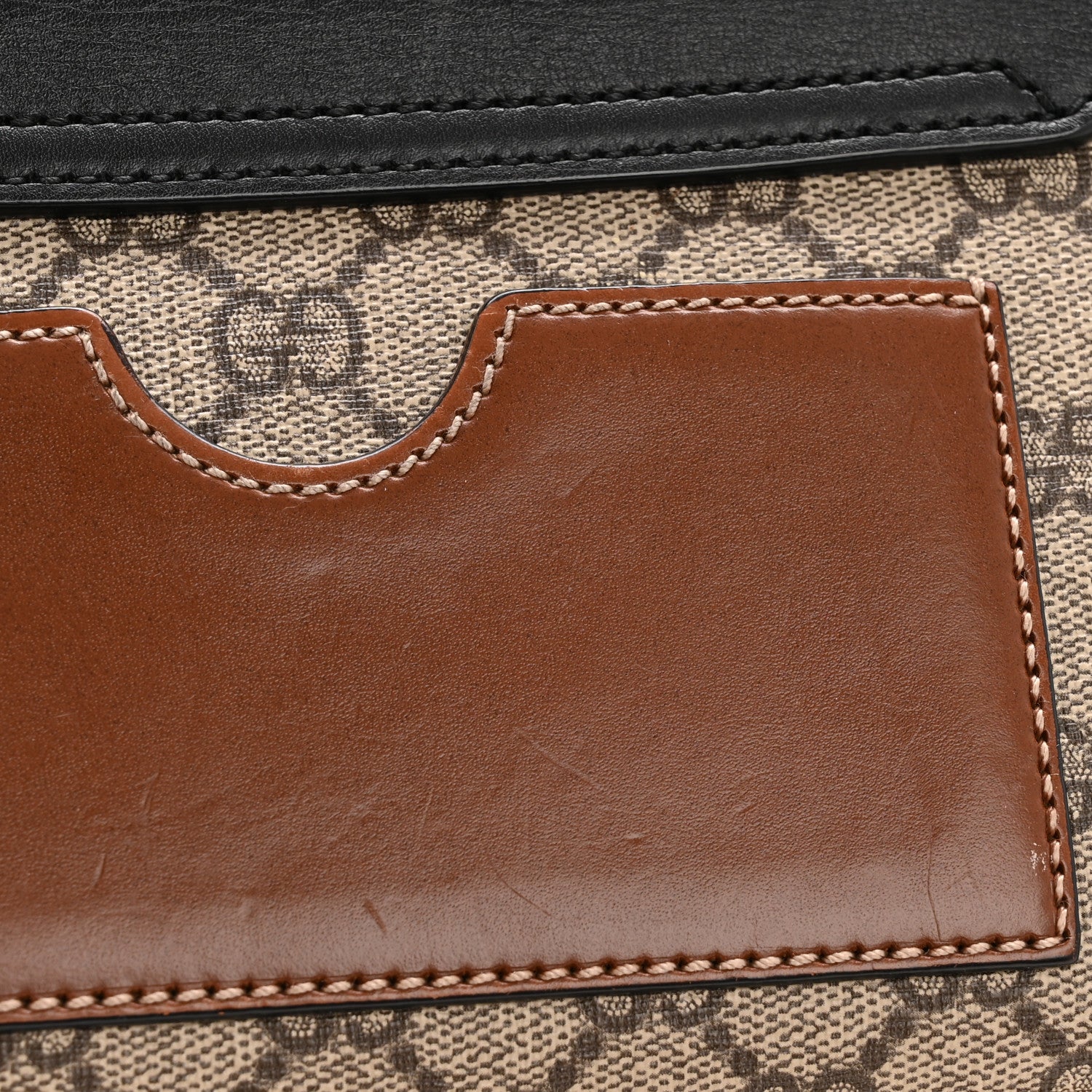GG Supreme Monogram Calfskin Small Padlock Shoulder Bag Beige Black Cuir