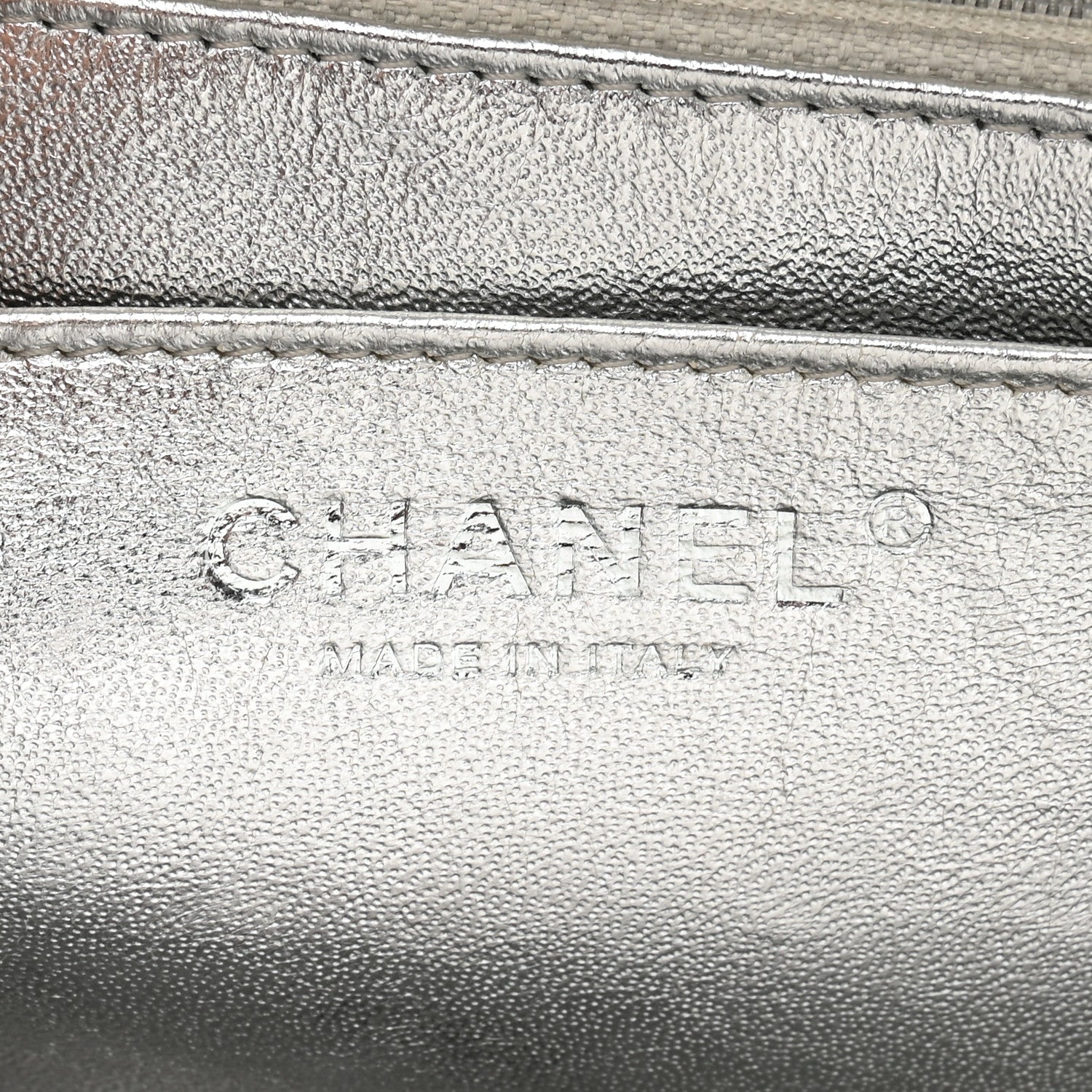 Metallic Lambskin Quilted Jumbo Single Flap Silver