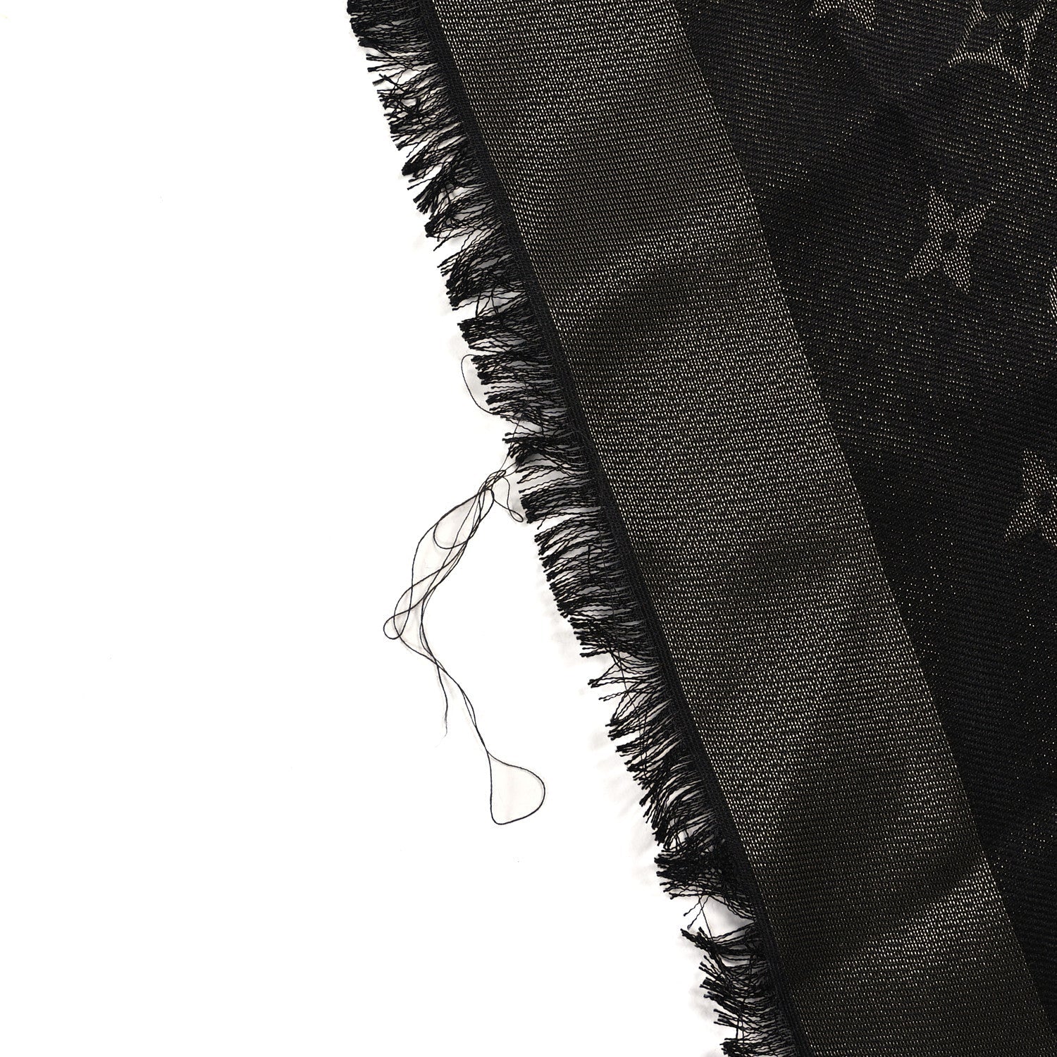 Silk Lurex Wool So Shine Monogram Shawl Black