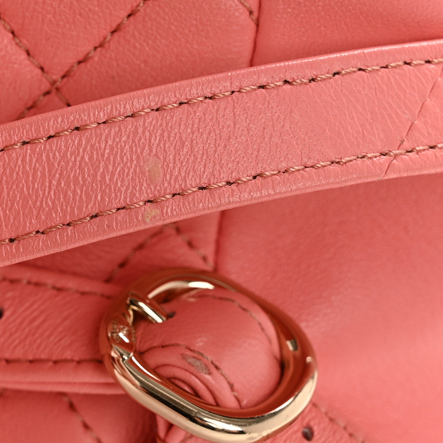 Lambskin Quilted Small Duma Drawstring Backpack Light Pink
