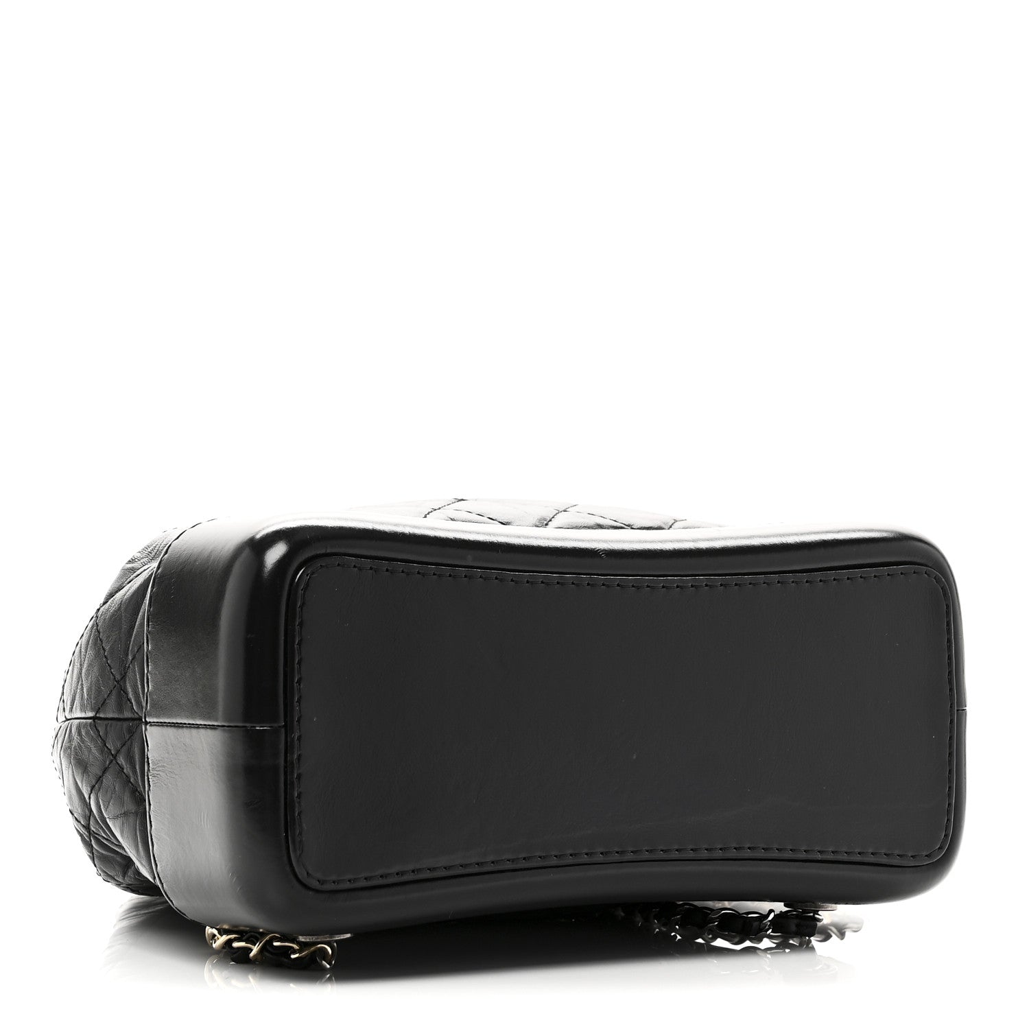 Aged Calfskin Quilted Small Gabrielle Backpack Black