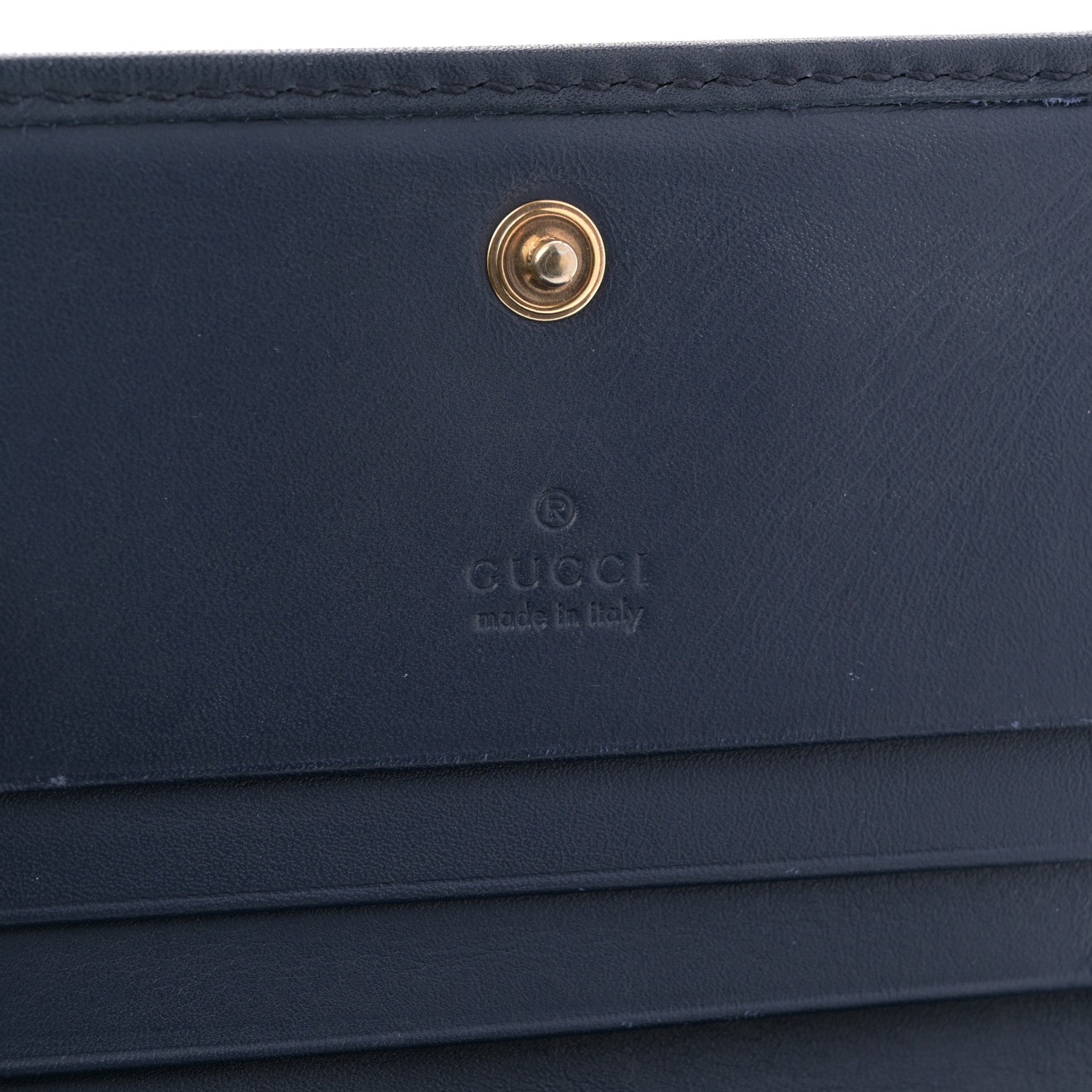 Denim Matelasse Pearly GG Marmont Card Case Wallet Blue