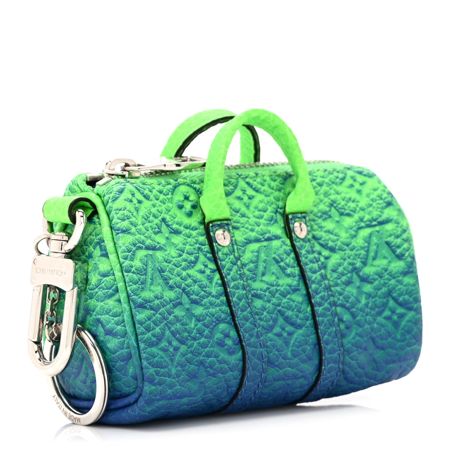Taurillon Illusion Mini Keepall Earphones Pouch Bleu Vert