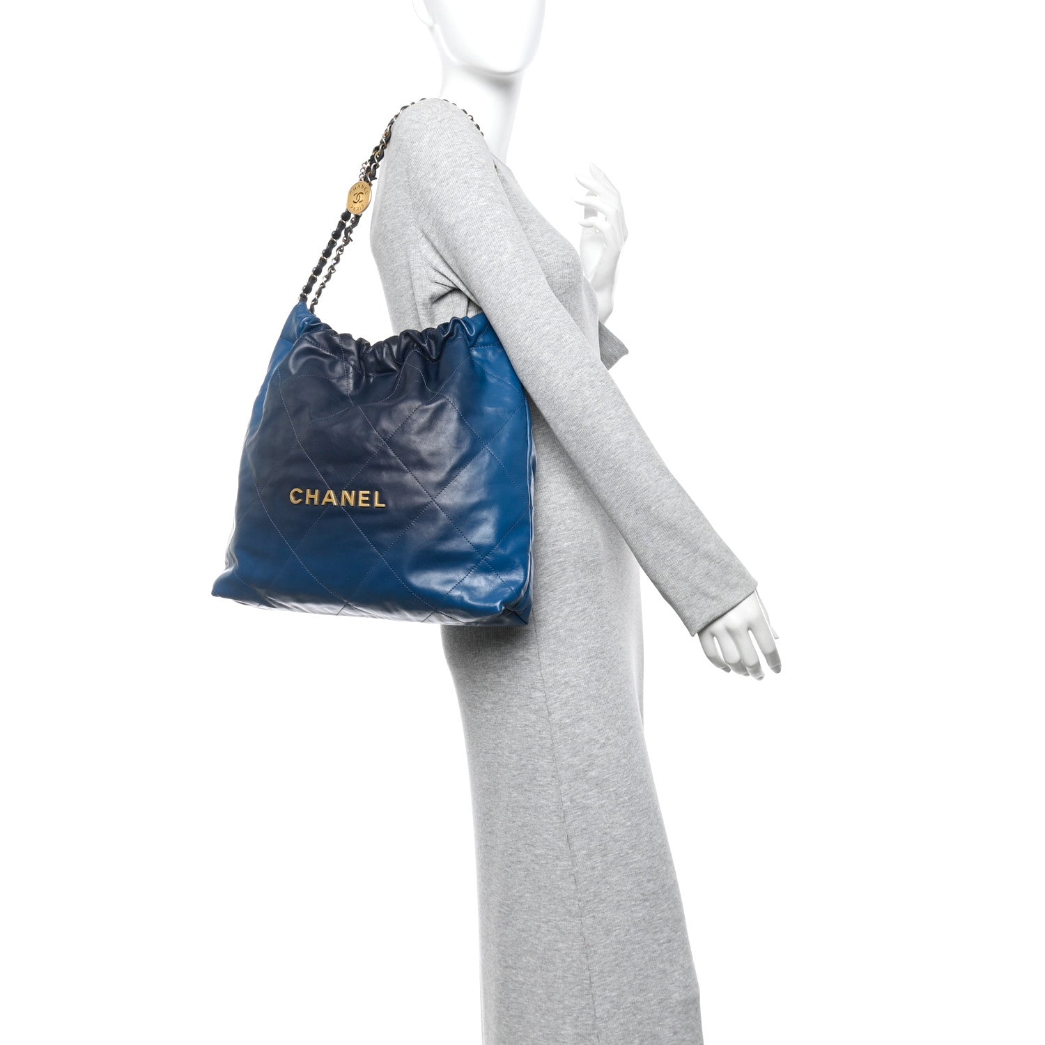Shaded Calfskin Quilted Small Chanel 22 Blue Dark Blue