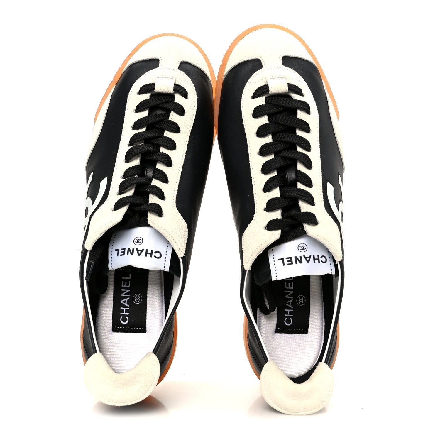 Calfskin Embossed Suede Sneakers 40 Black White