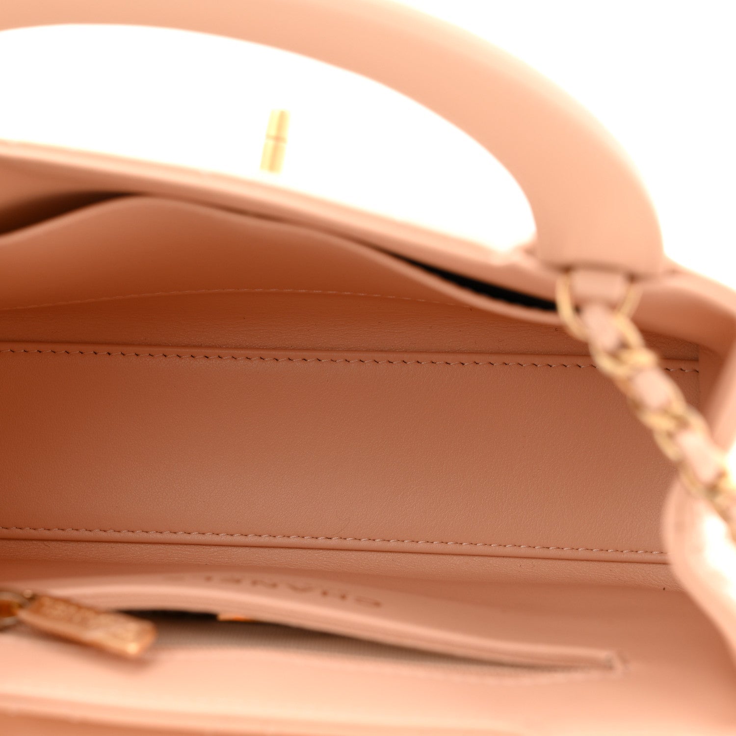 Shiny Aged Calfskin Quilted Nano Kelly Shopper Beige