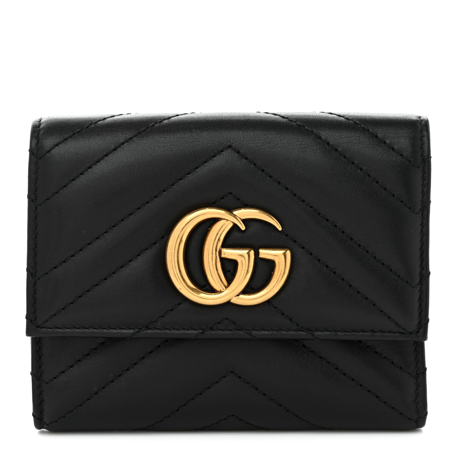 Calfskin Matelasse GG Marmont Wallet Black