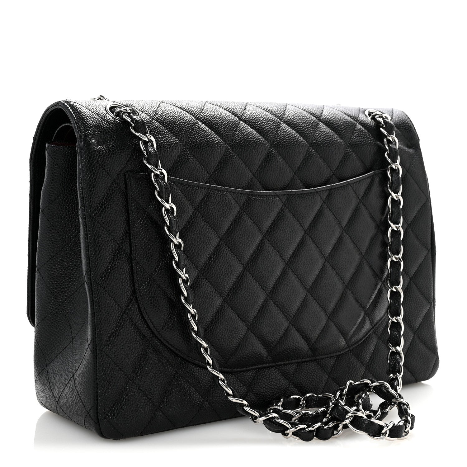 Caviar Quilted Maxi Double Flap Black