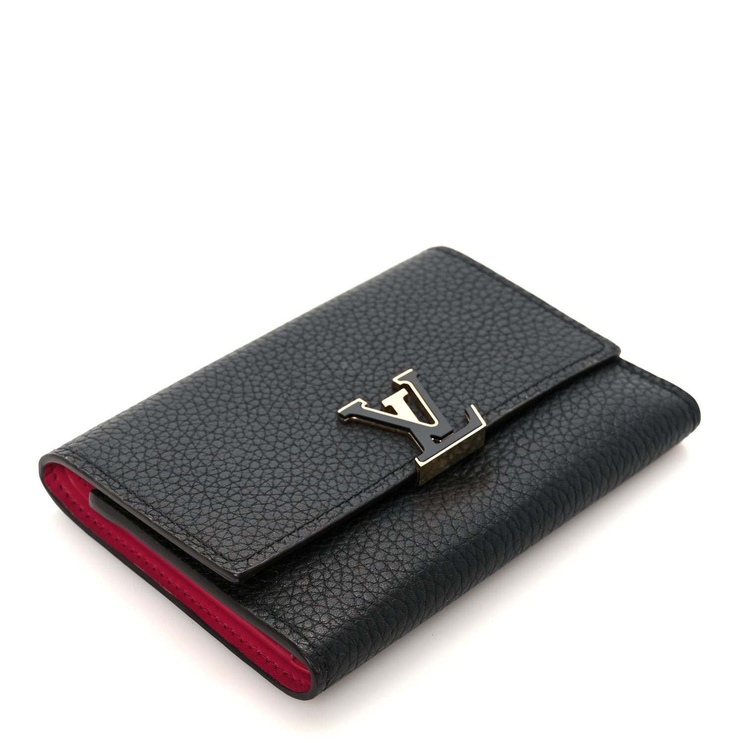Taurillon Capucines Compact Wallet Black