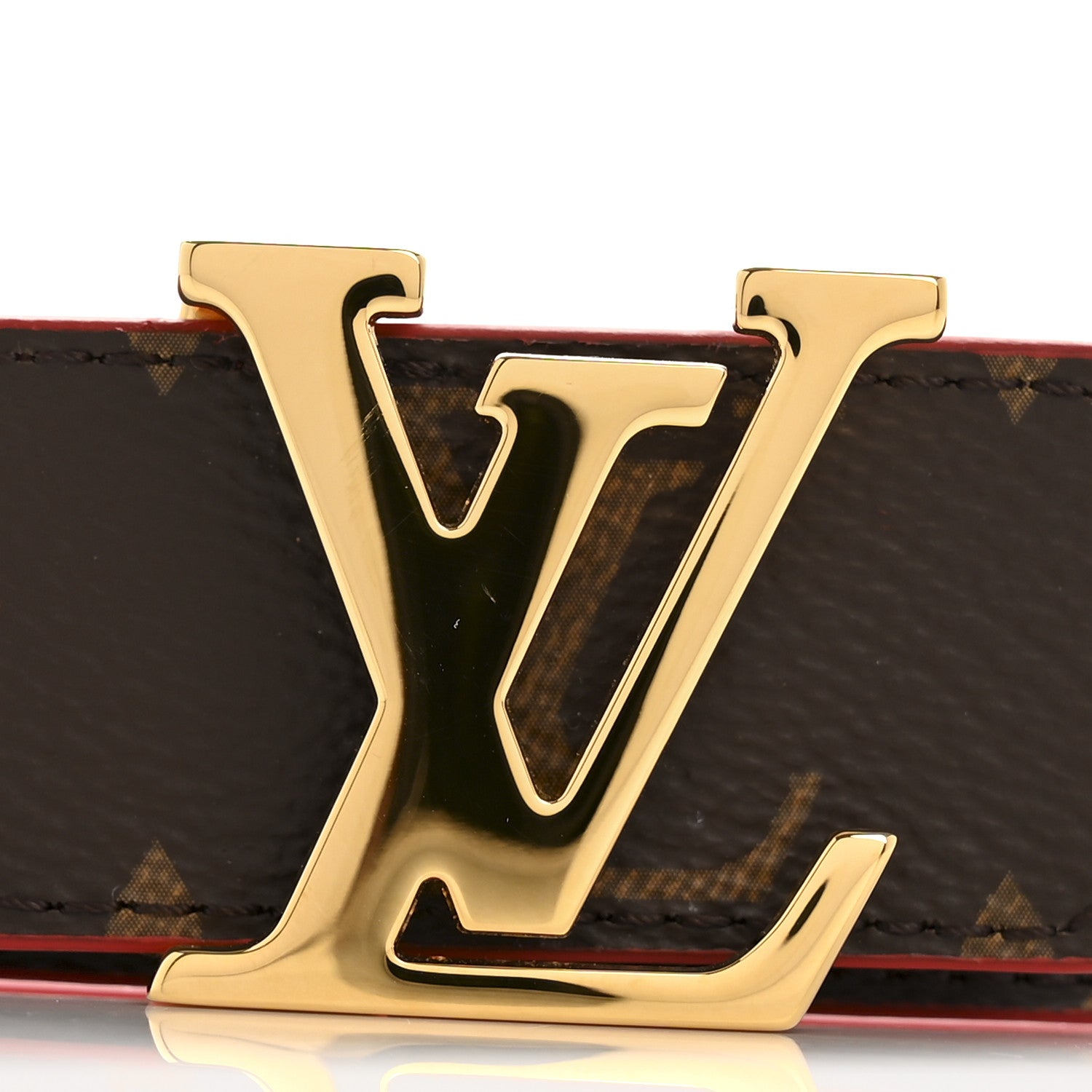 Monogram 30mm LV Initiales Reversible Belt 75 30 Coquelicot
