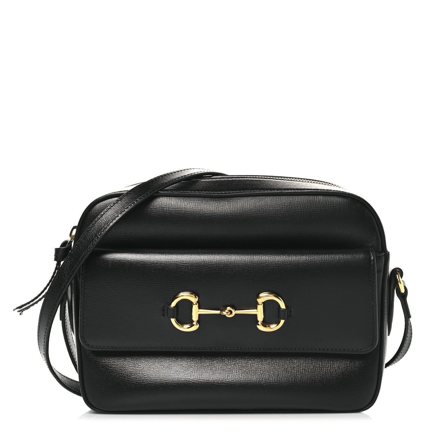 Textured Calfskin Small Horsebit 1955 Shoulder Bag Black