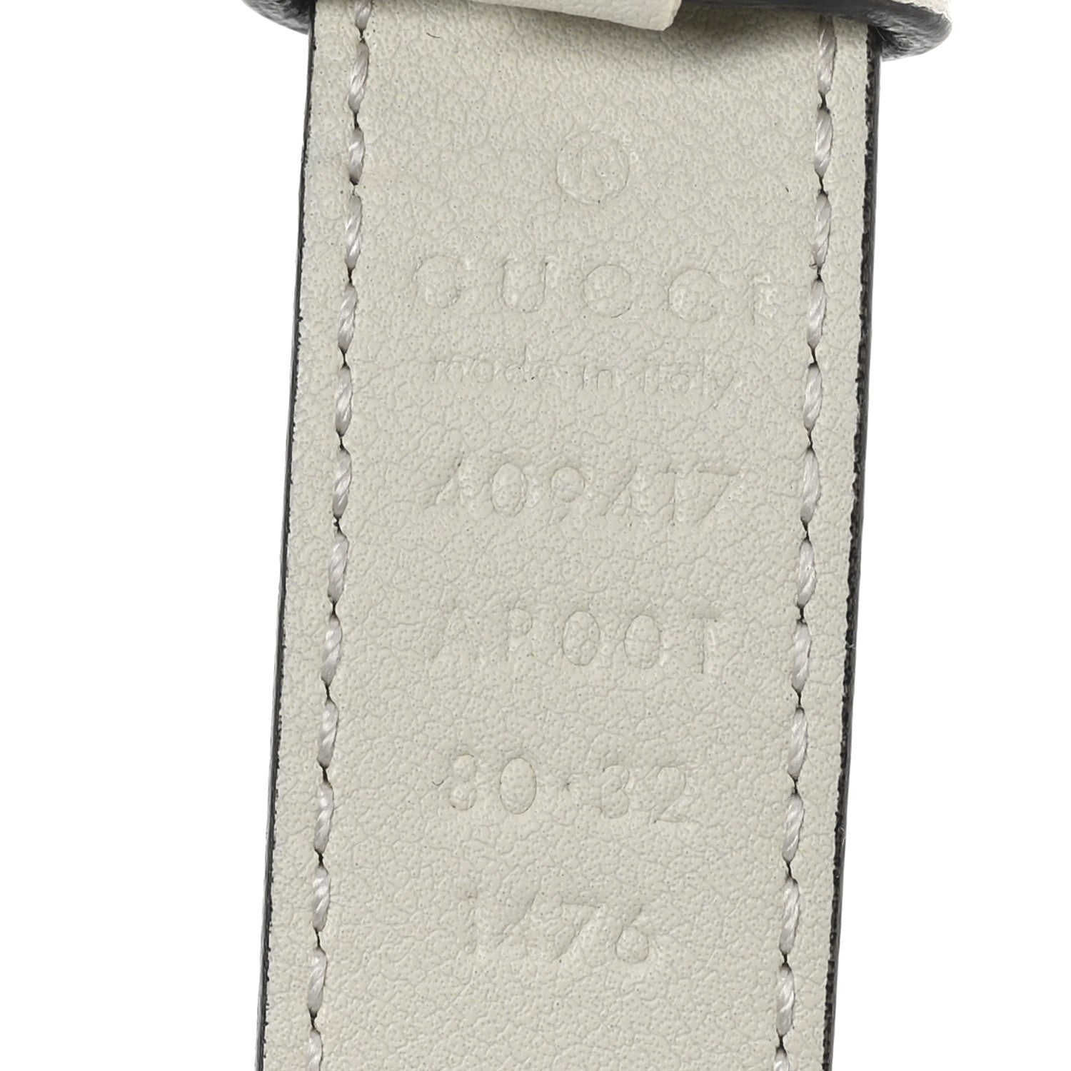 Calfskin Double G 20mm Belt 80 32 Mystic White