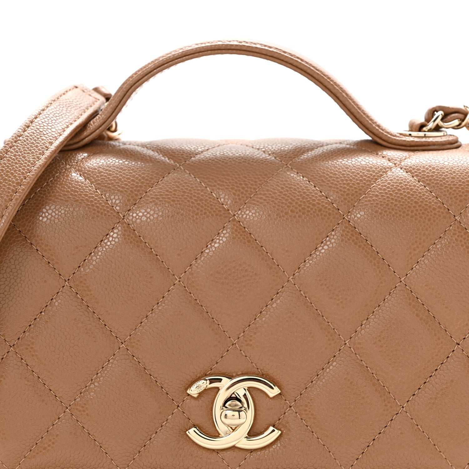 Caviar Quilted Medium Business Affinity Flap Beige