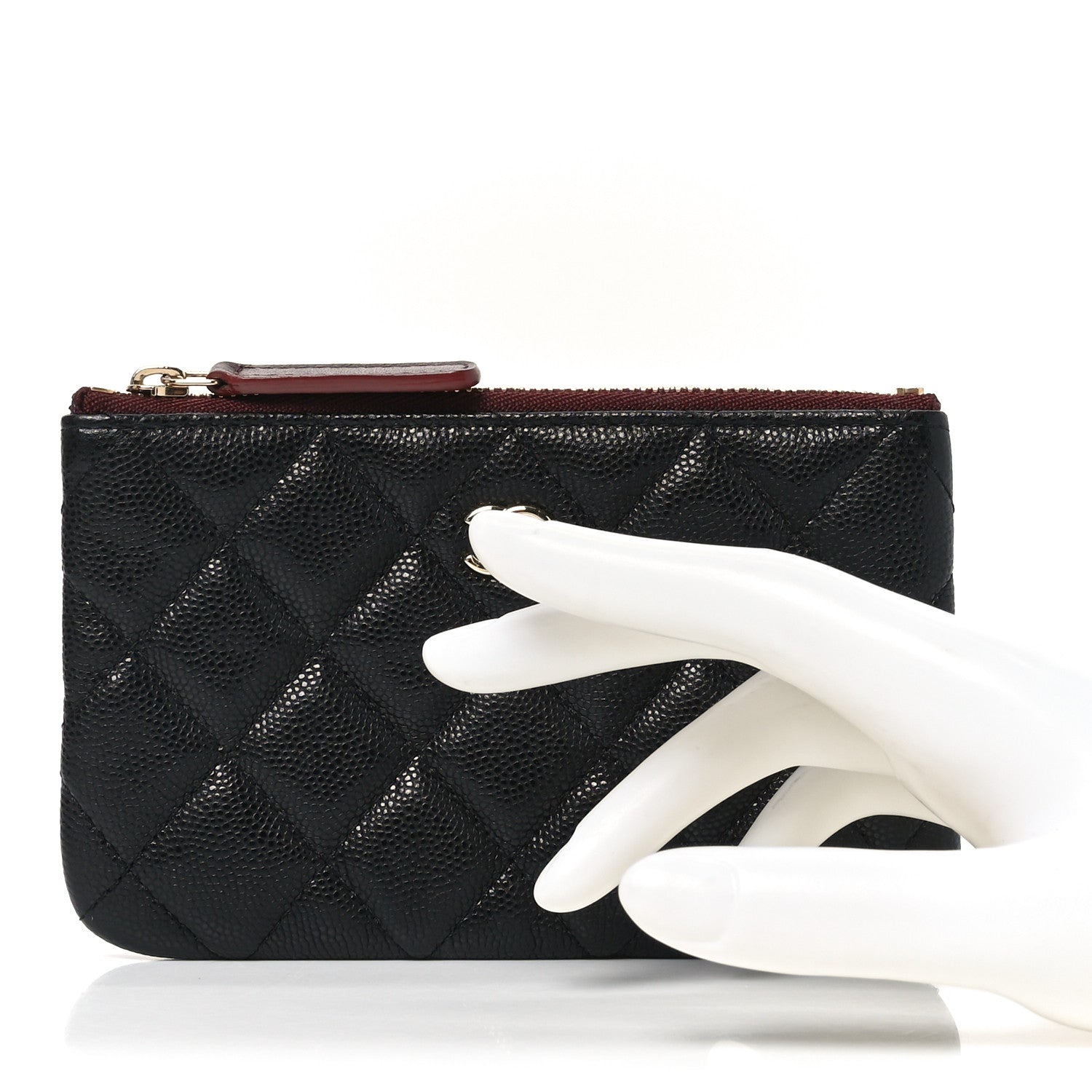 Caviar Quilted Small Cosmetic Case Black