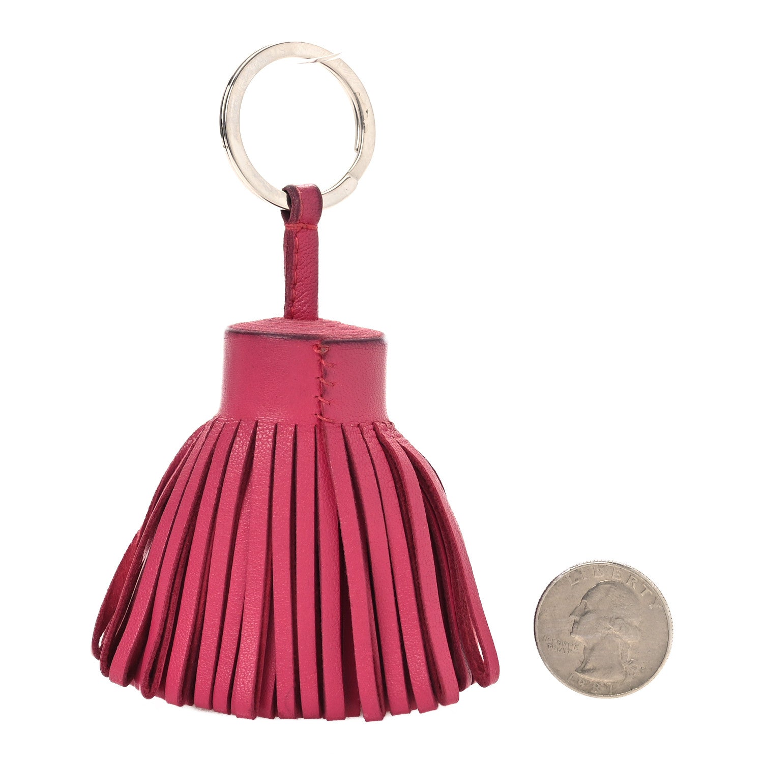 Lambskin Carmen Tassel Key Holder Rose Pourpre