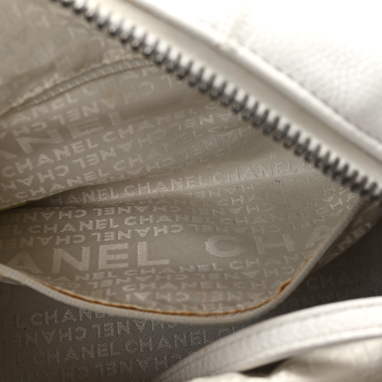 Caviar Square Stitched Bag White