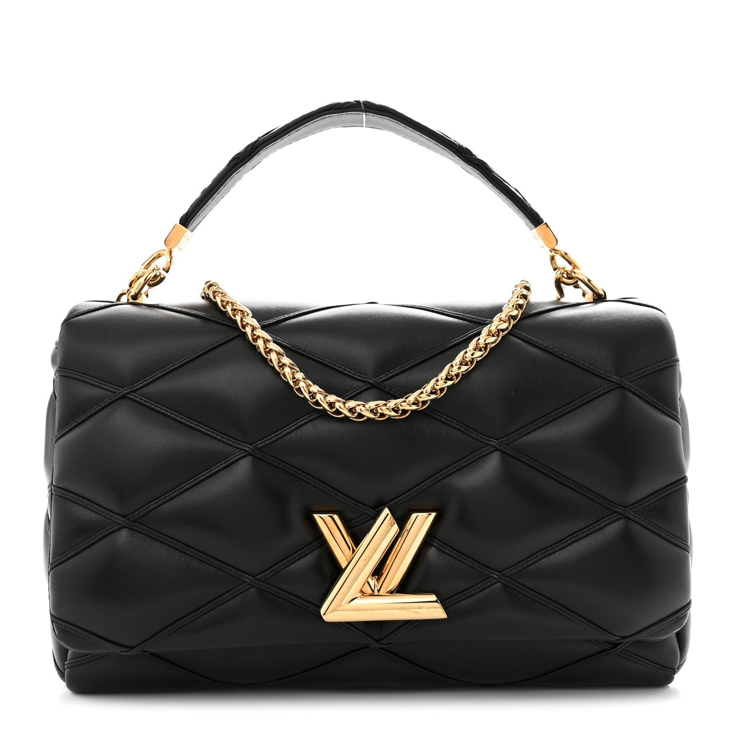 Lambskin Malletage Top Handle GO-14 GM Black