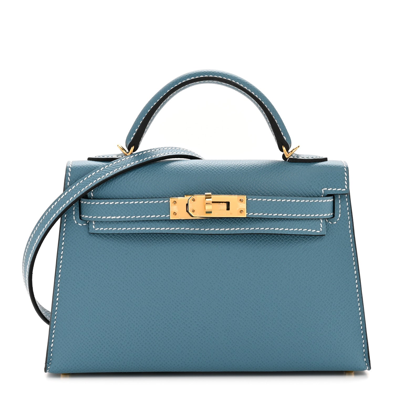 Epsom Mini Kelly Sellier 20 New Blue Jean