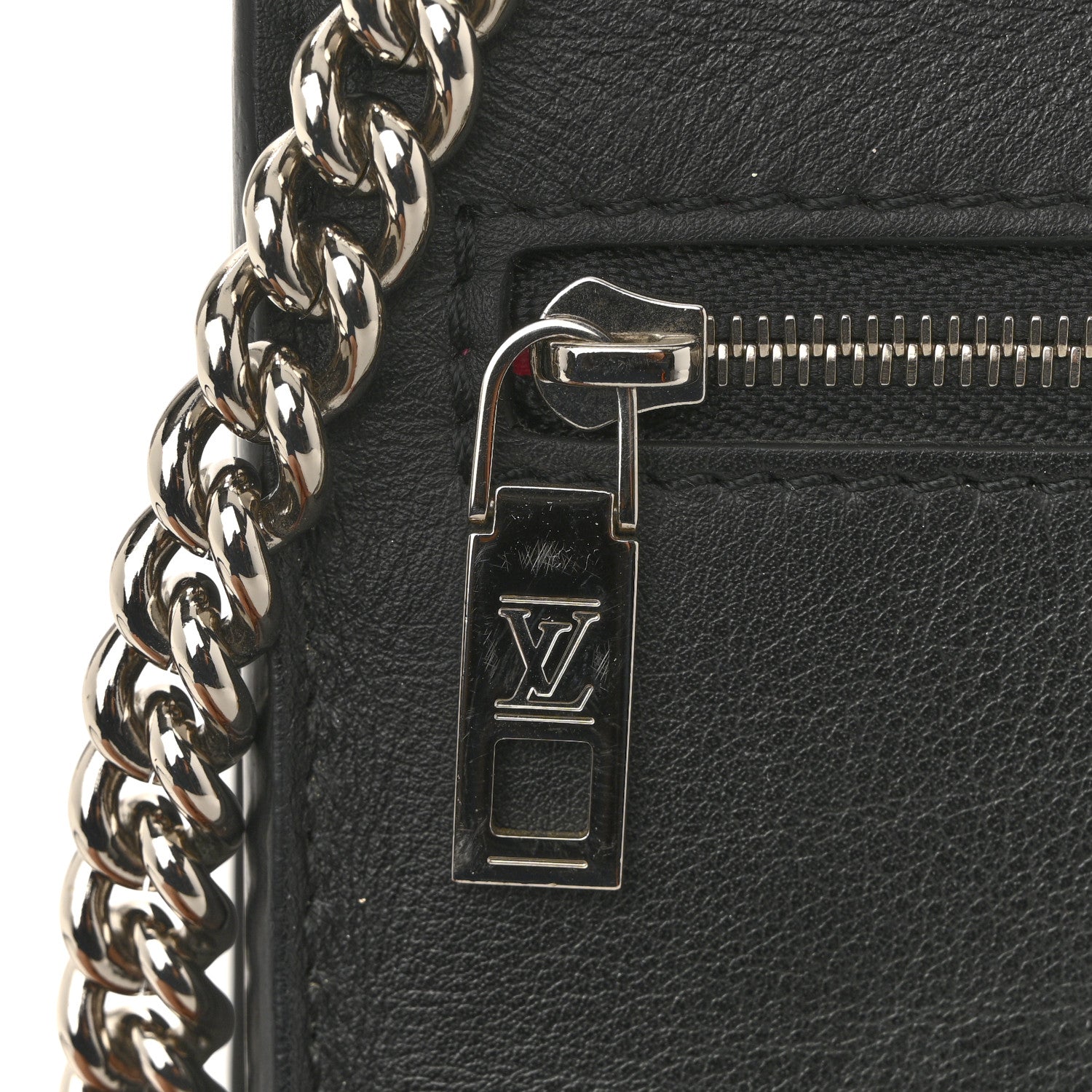Soft Calfskin Pins My Lockme Chain Bag BB Black
