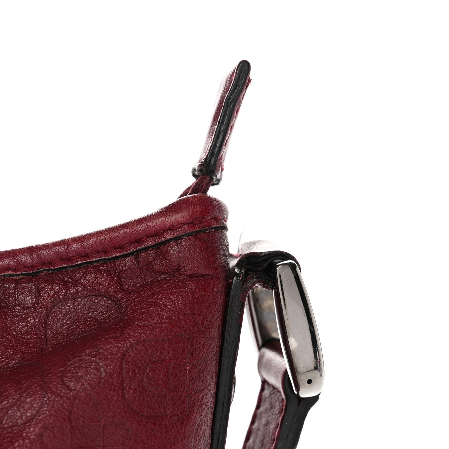 Calfskin Horsebit Embossed Abbey Messenger Red