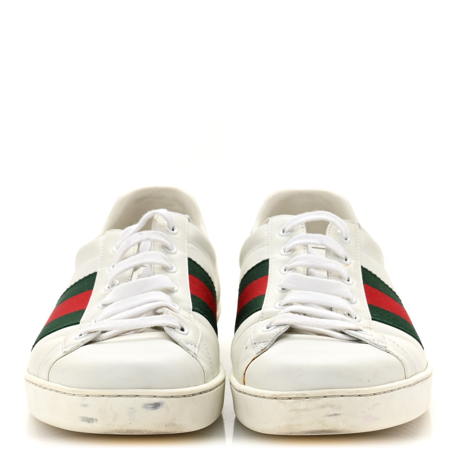 Calfskin Crocodile Web Mens Ace Sneakers 9 White Green
