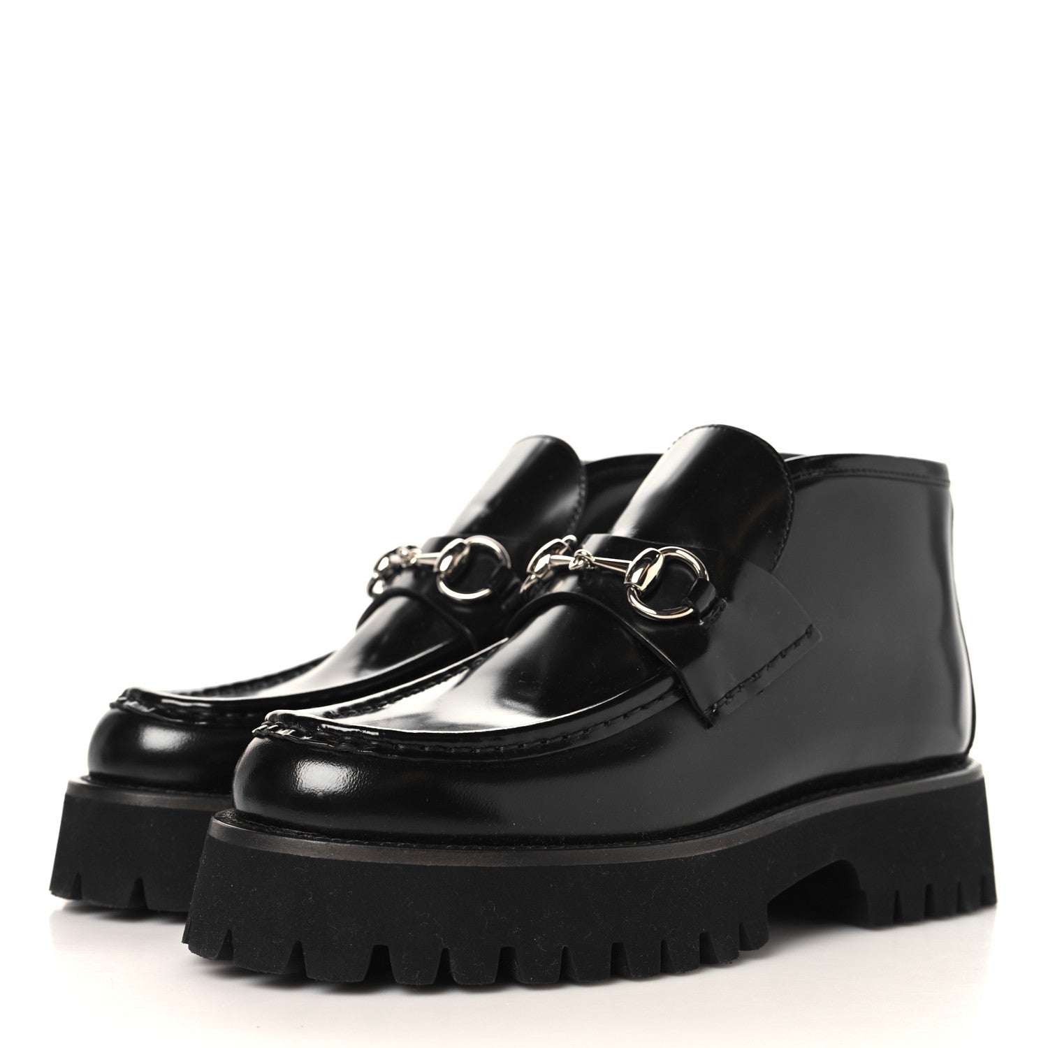 Cordovan Lux Womens Horsebit Platform Ankle Boots 36 Black