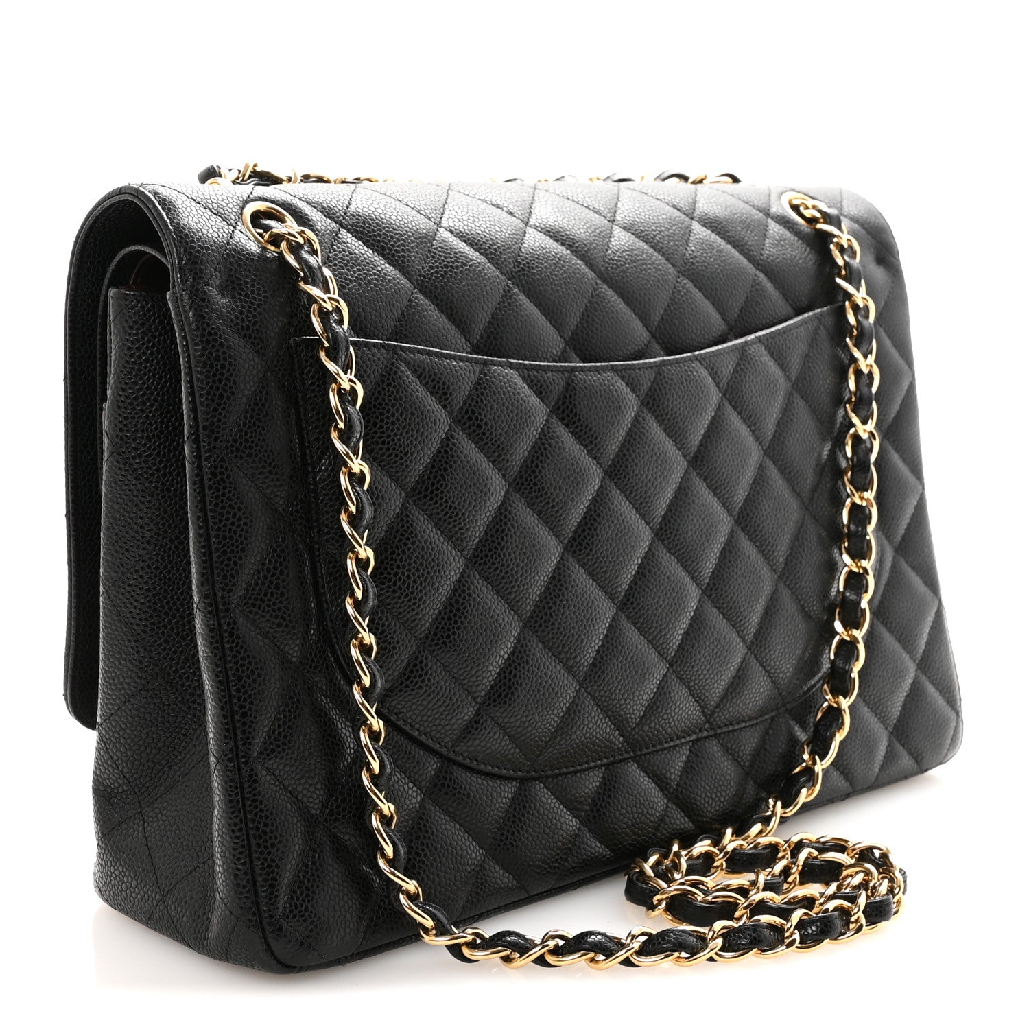 Caviar Quilted Maxi Double Flap Black