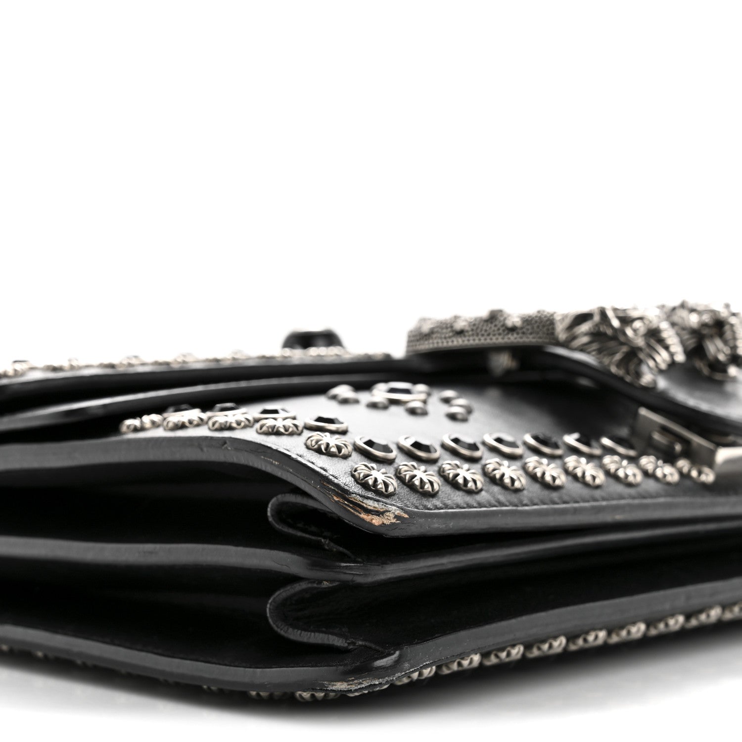 Calfskin Studded Small Dionysus Shoulder Bag Black