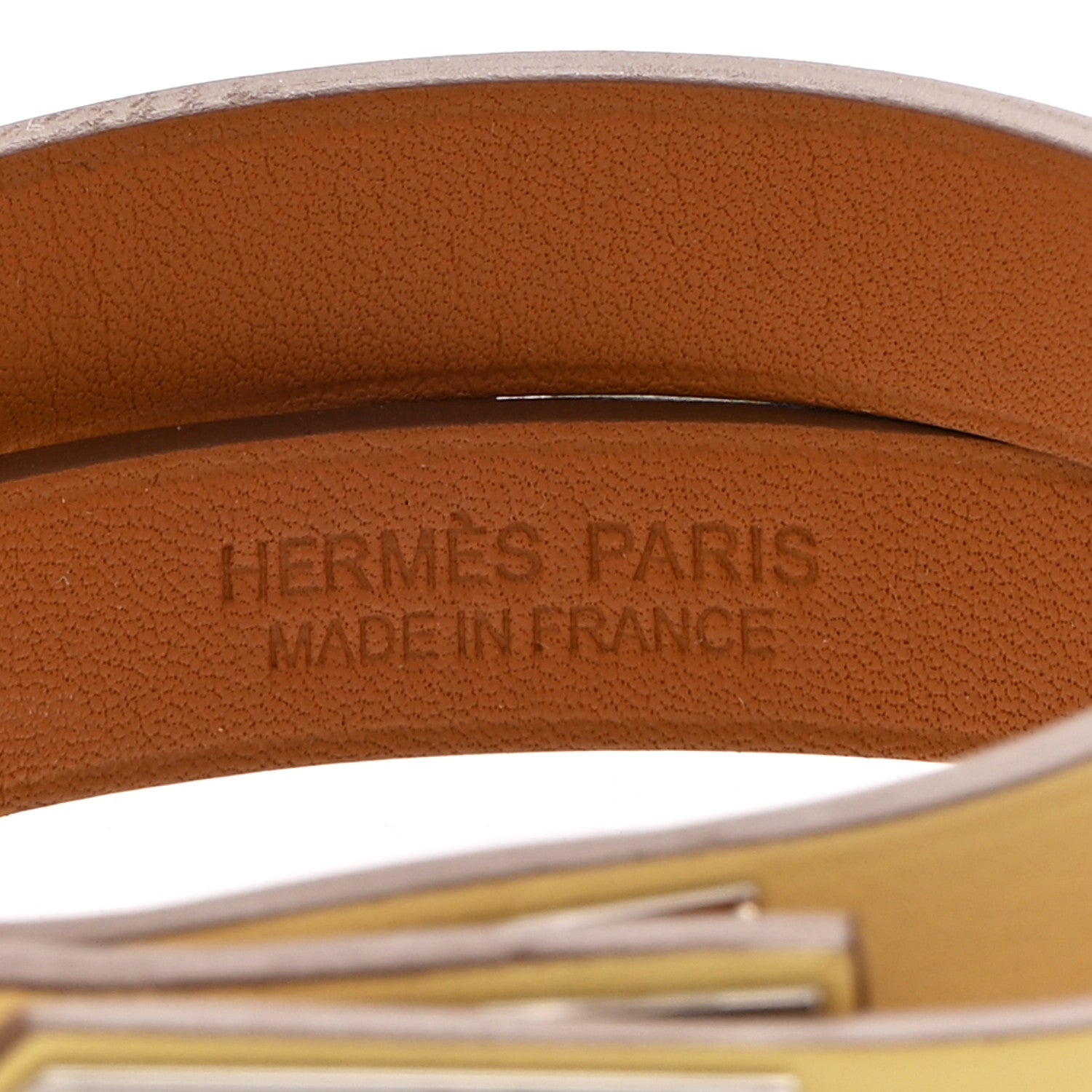 Swift Mini Kelly Double Tour Bracelet T3 Jaune Poussin