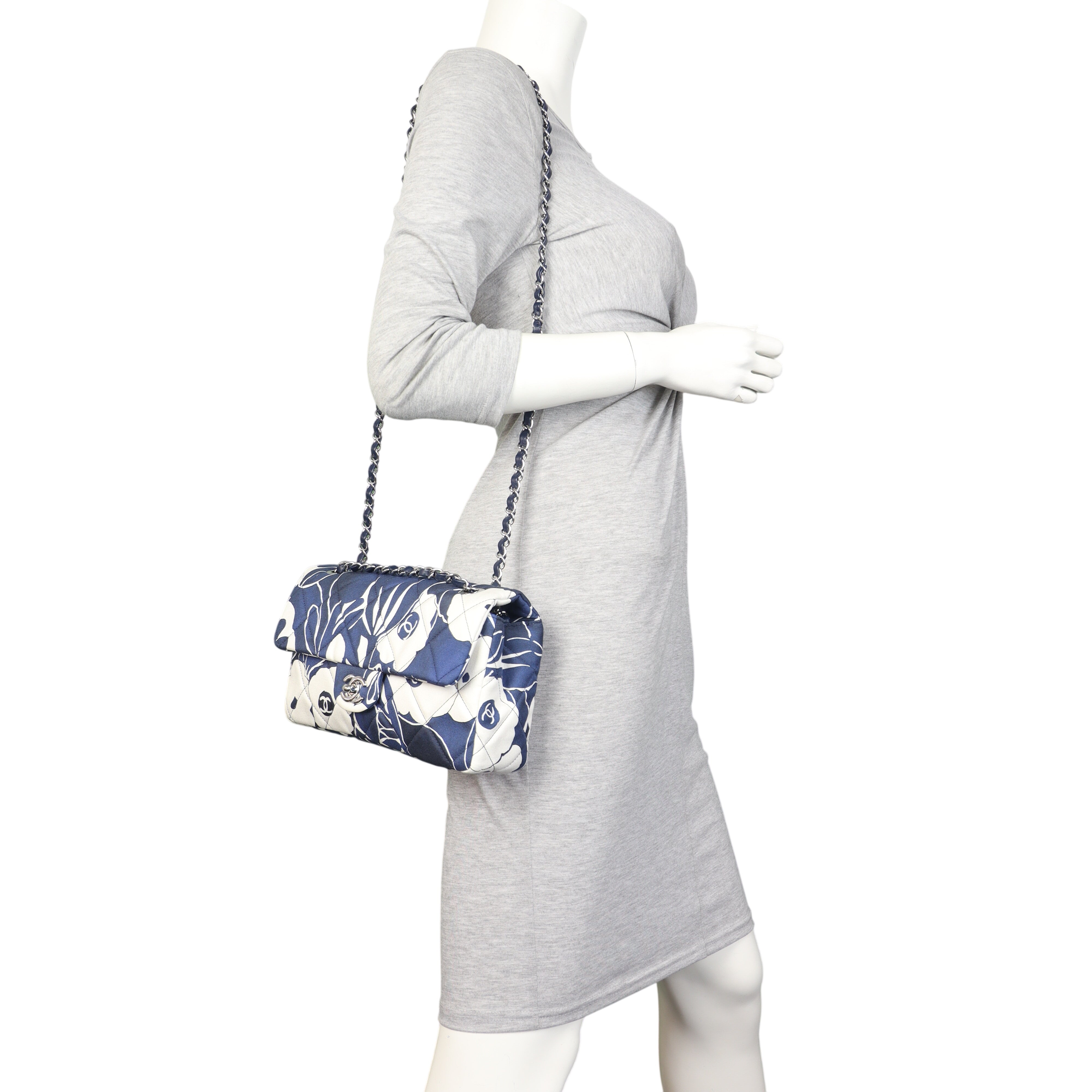 Chanel Single Flap Medium Floral Silk