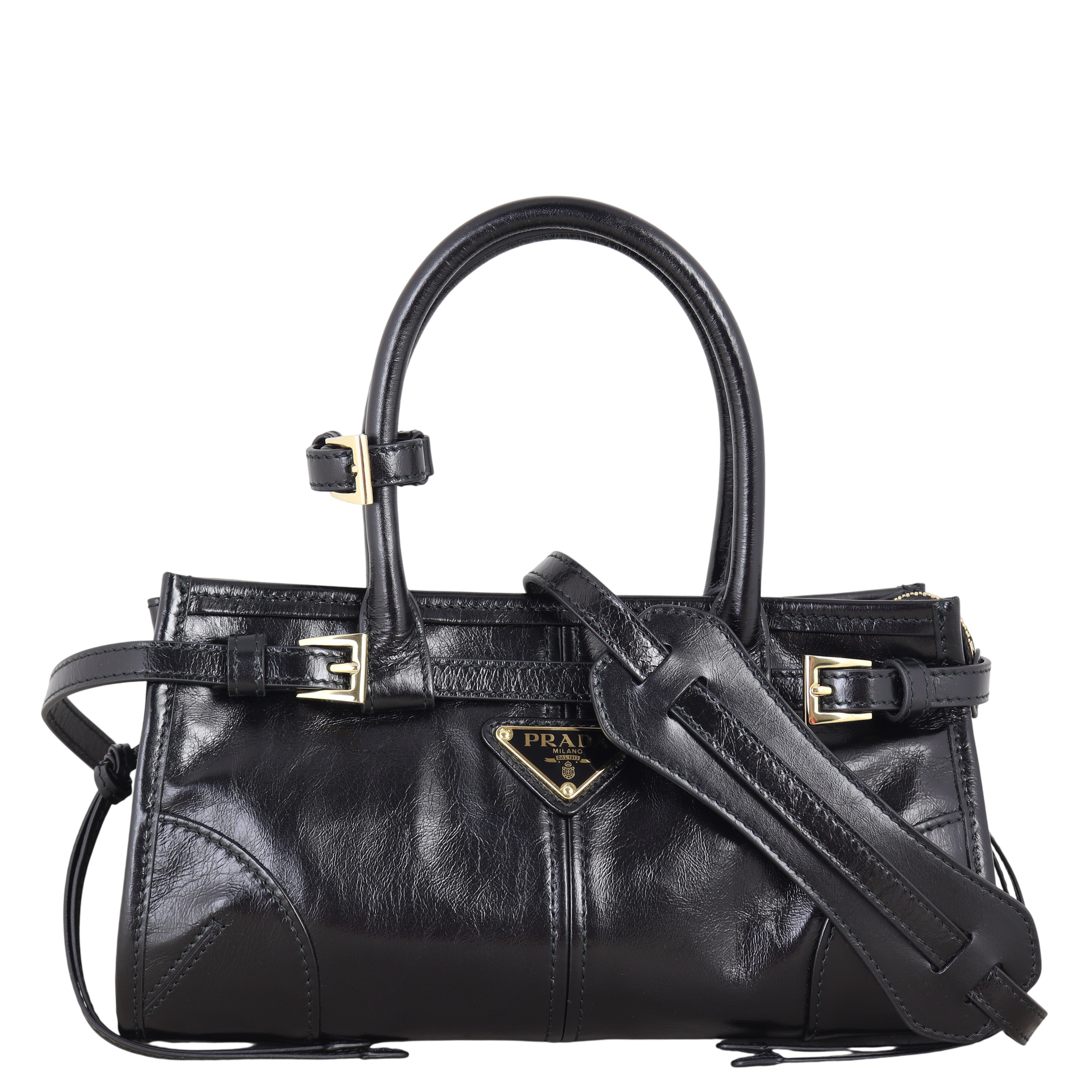 Prada Vitello Shine Bonnie Shoulder Bag Mini